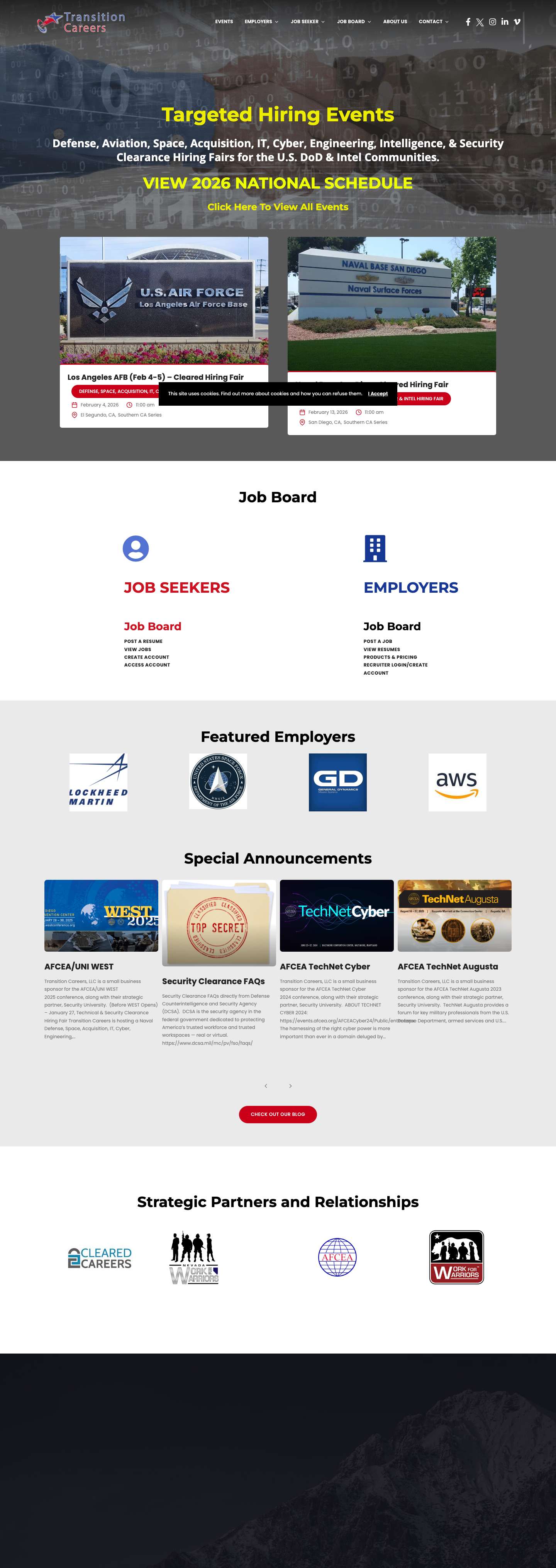 Homepage - Transition Careers - Full Screenshot