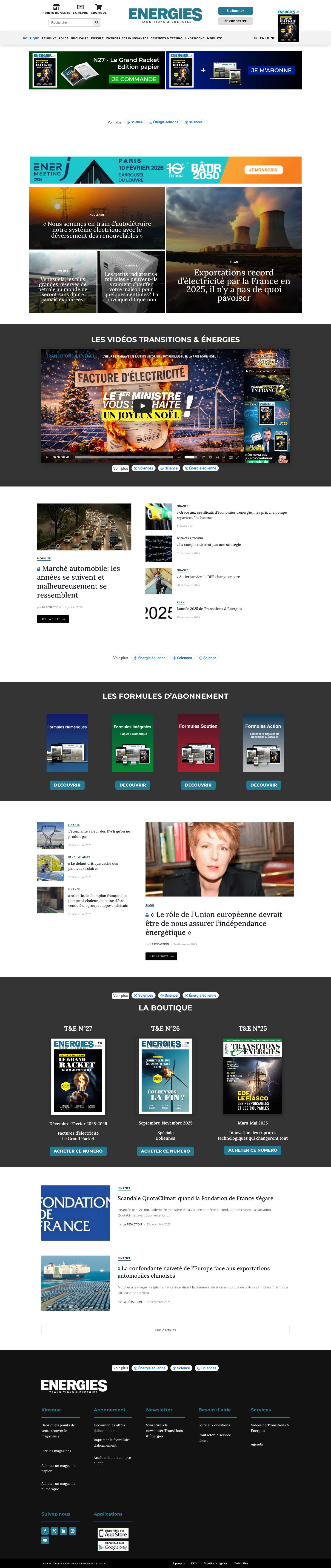 Transitions & Energies : "Il est plus facile de désintégrer un atome qu'un préjugé" A. Einstein - Full Screenshot