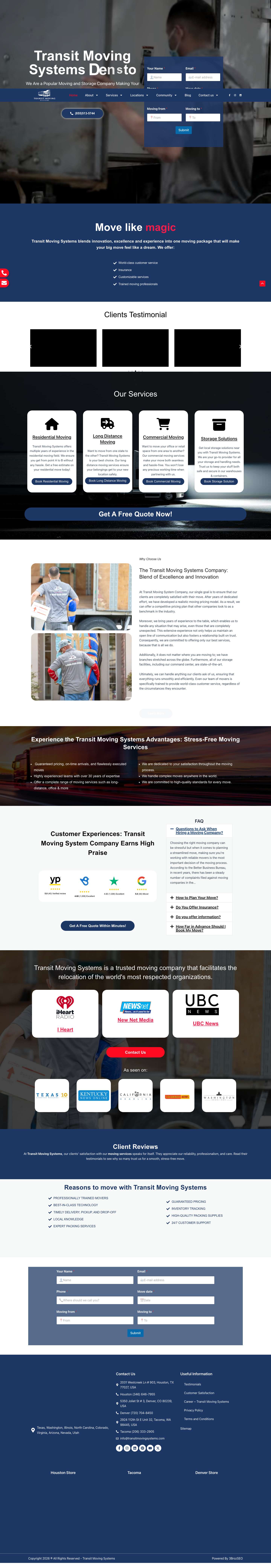 Best Moving and Storage Company | Houston - Denver - Tacoma - Full Screenshot