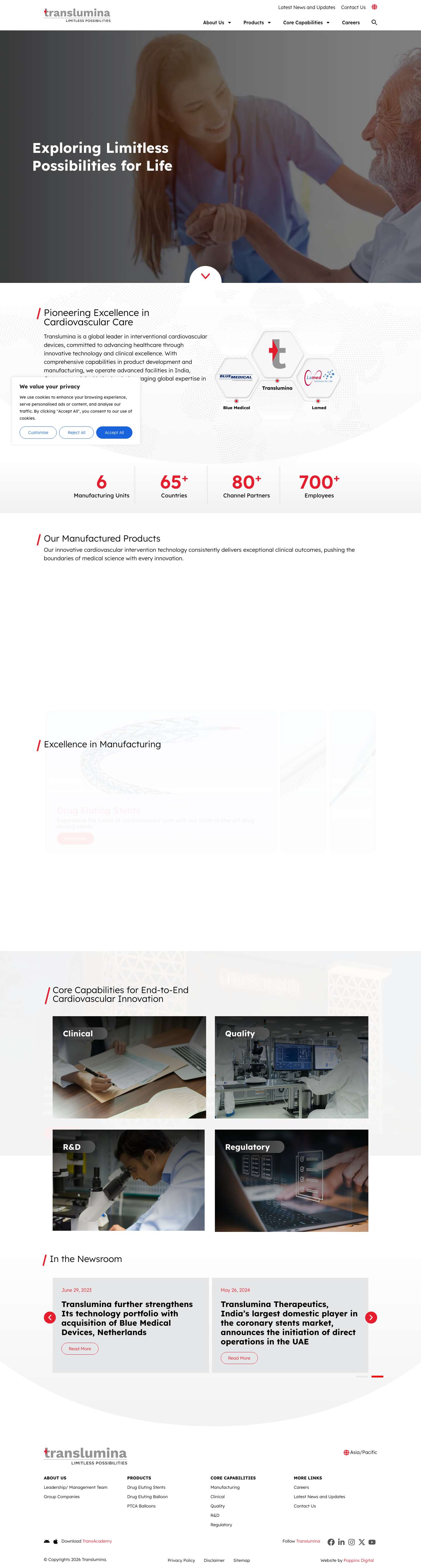 Best Coronary Stent - Cardiovascular Devices - Translumina - Full Screenshot