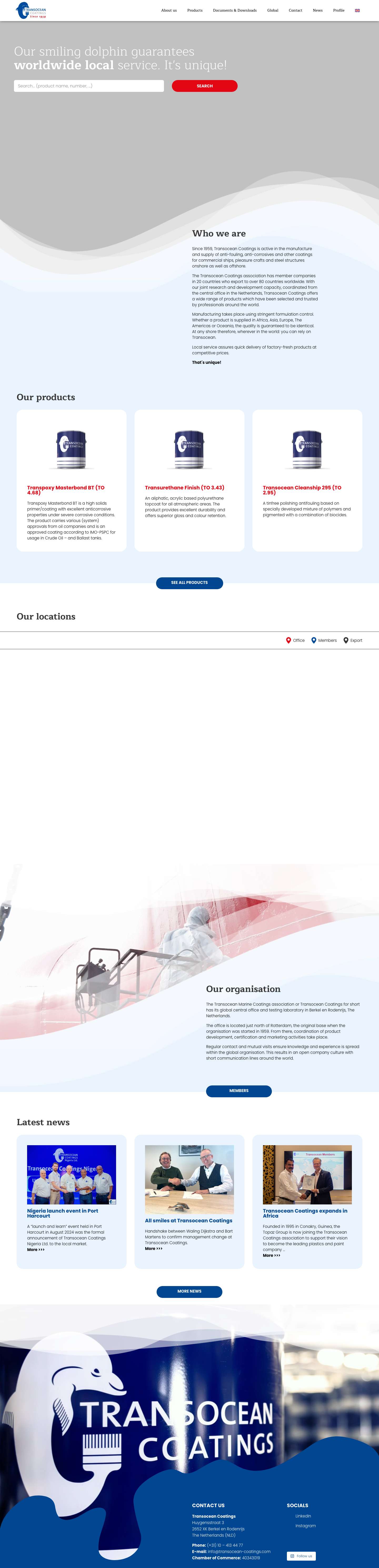 Transocean Coatings home - Transocean Coatings - Full Screenshot