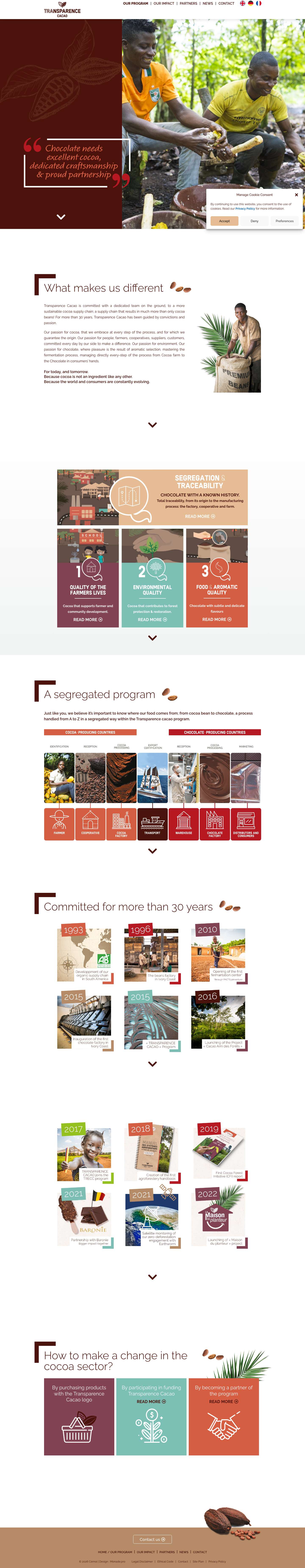 Our Program - Transparence Cacao - Full Screenshot