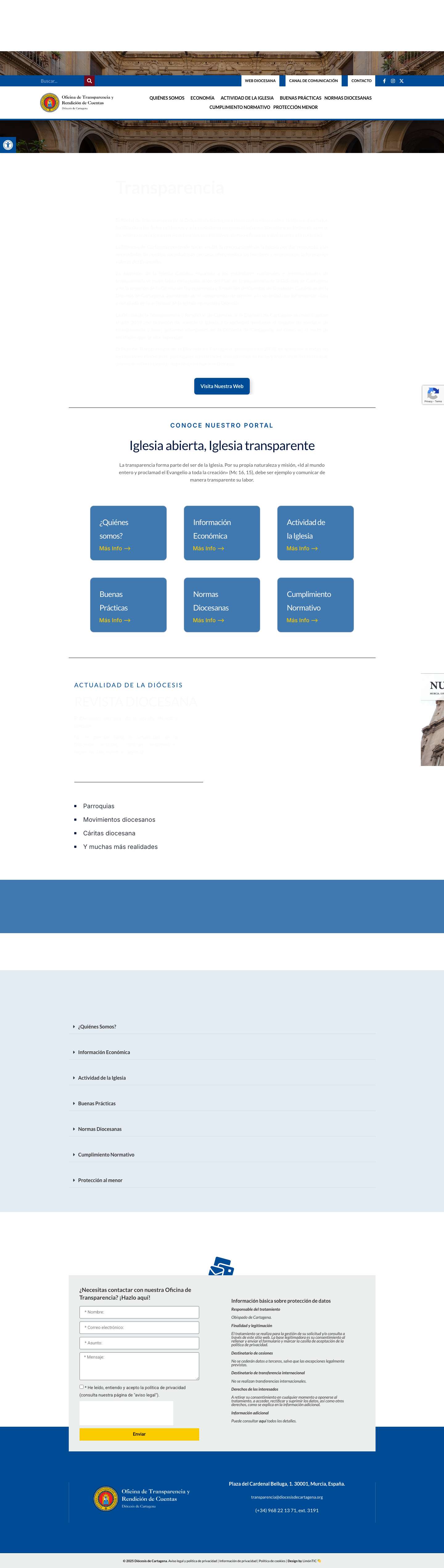 Portal de Transparencia | Diócesis de CartagenaHerramientas de accesibilidadAumentar textoDisminuir textoEscala de grisesAlto contrasteContraste negativoFondo claroSubrayar enlacesFuente legibleRestab... - Full Screenshot