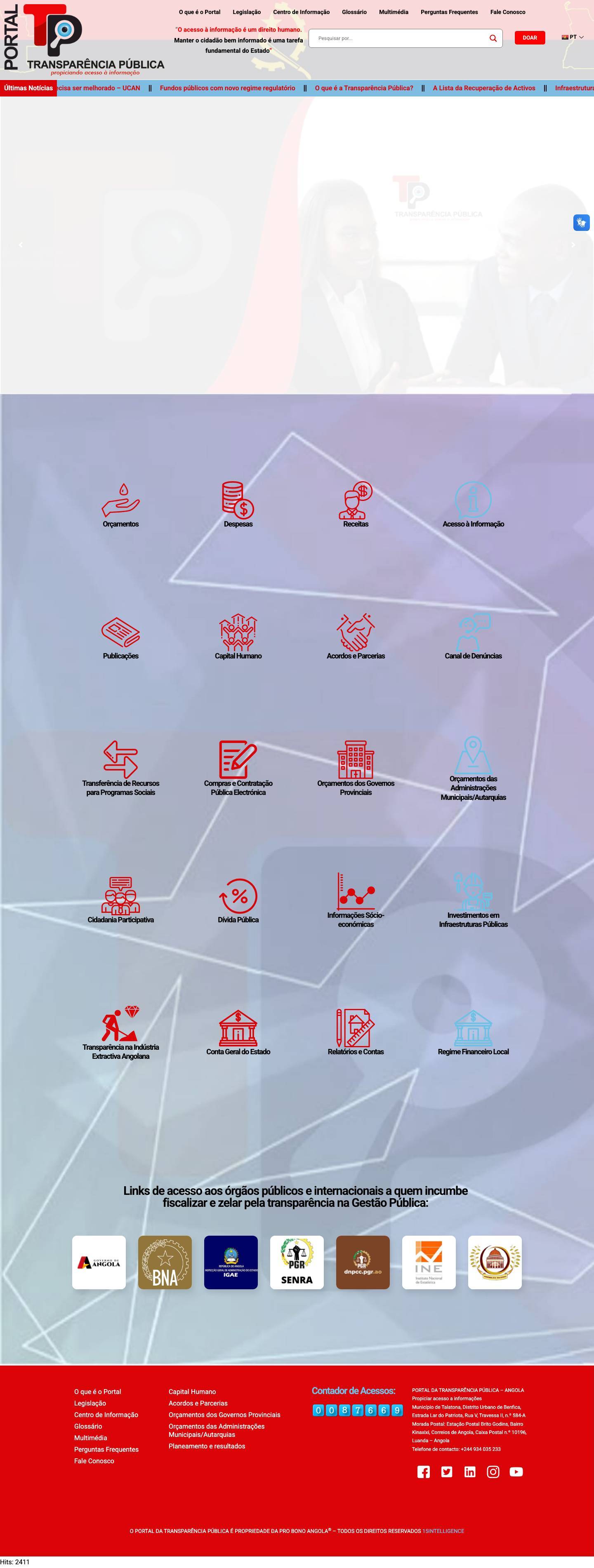 Início - Portal da Transparência Pública - Full Screenshot