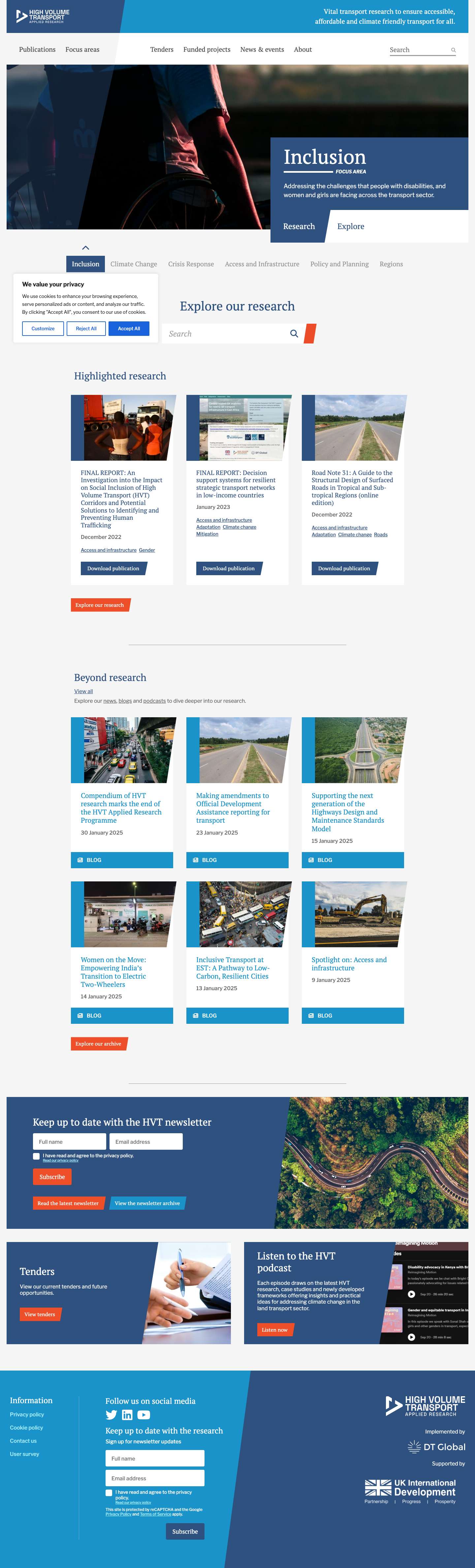 Home - High Volume Transport - Full Screenshot