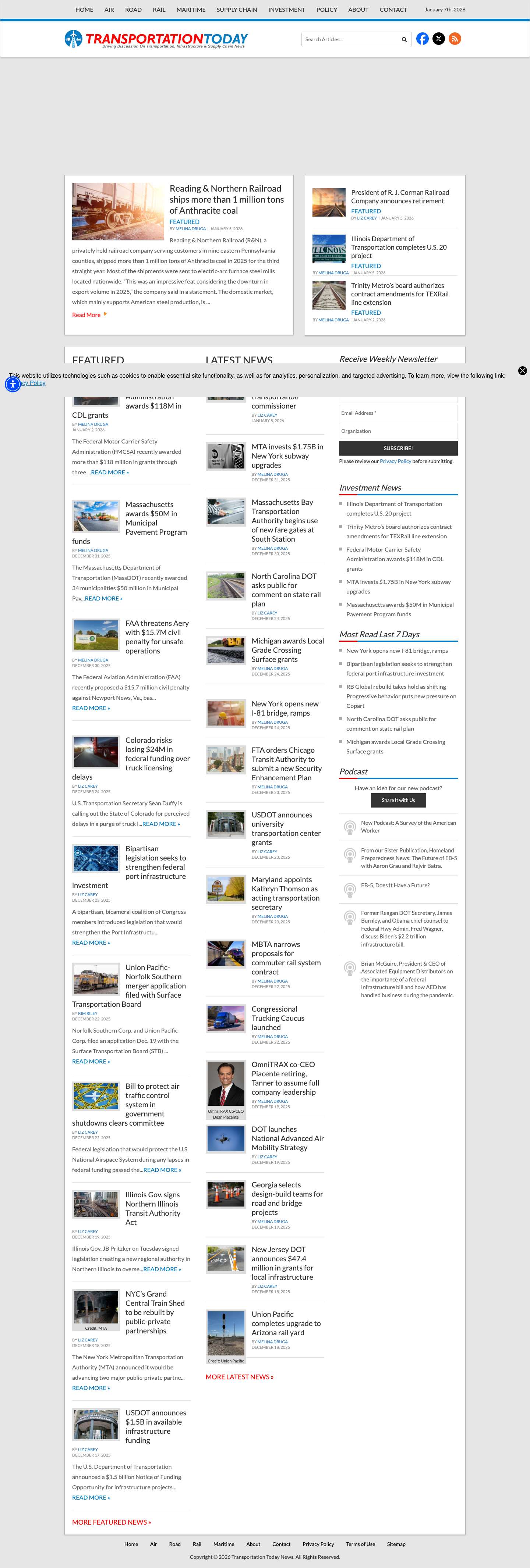 Transportation Today - Driving Discussion on Transportation & Infrastracture - Full Screenshot