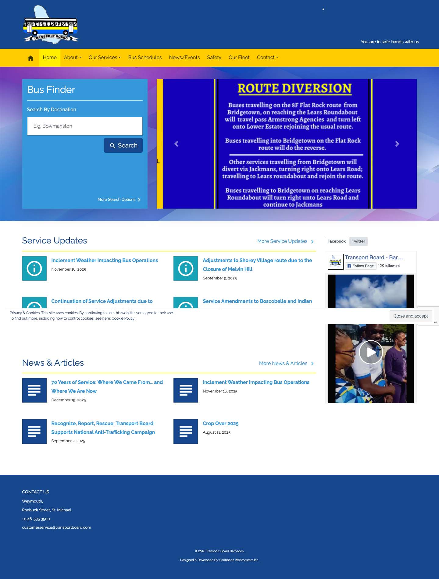 Transport Board | Barbados - Full Screenshot