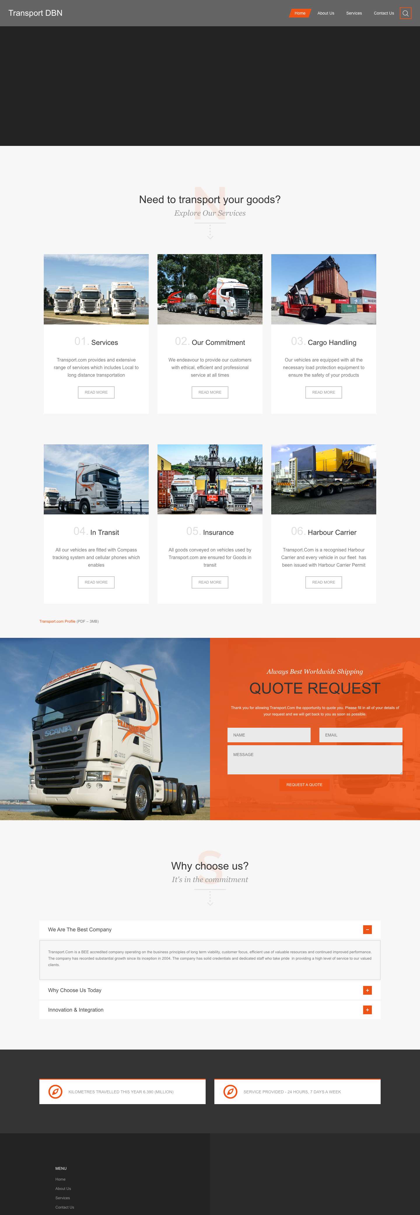 Transport DBN – Trucking for you - Full Screenshot