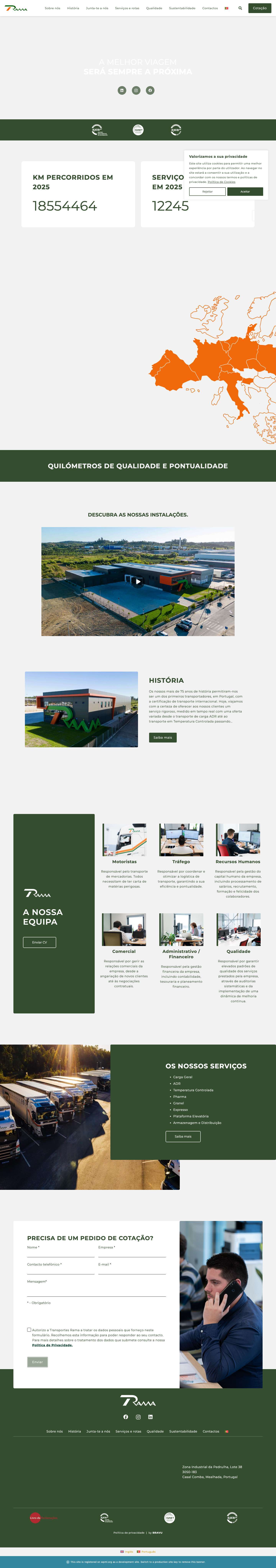 Homepage - Transportes Rama - Full Screenshot