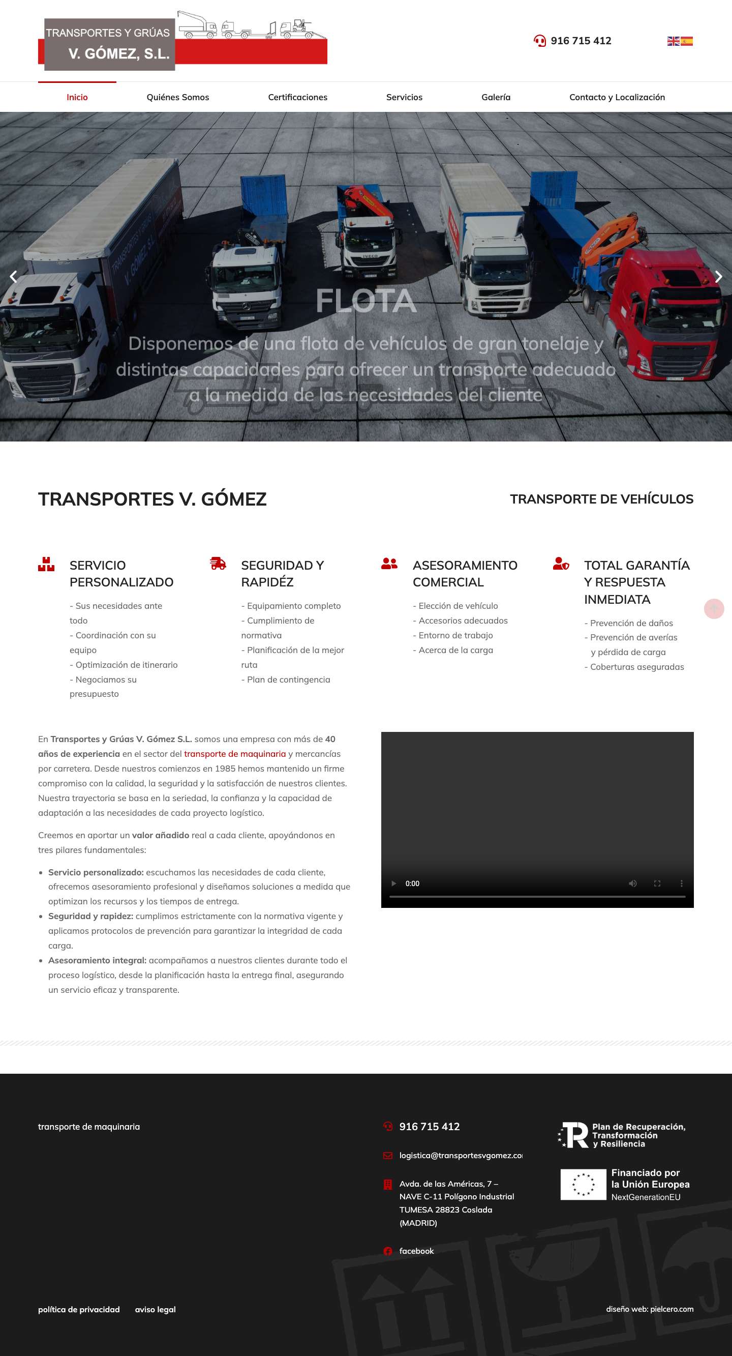 Transportes V. Gómez - Full Screenshot