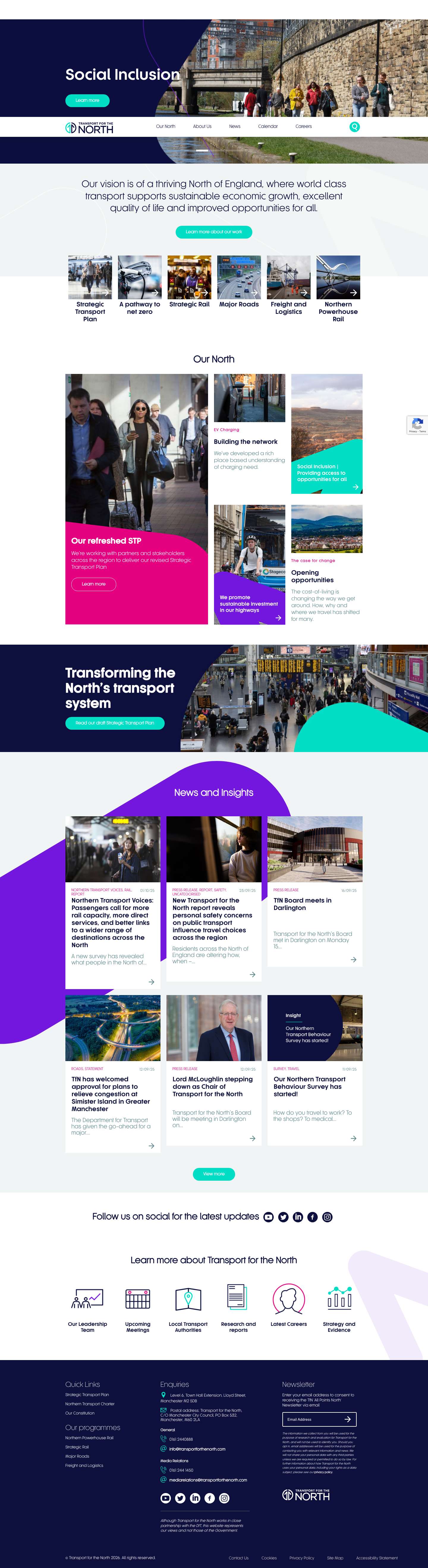Transport for the North | TfN | Sub-national transport bodyTransport for the North - Logo - Full Screenshot