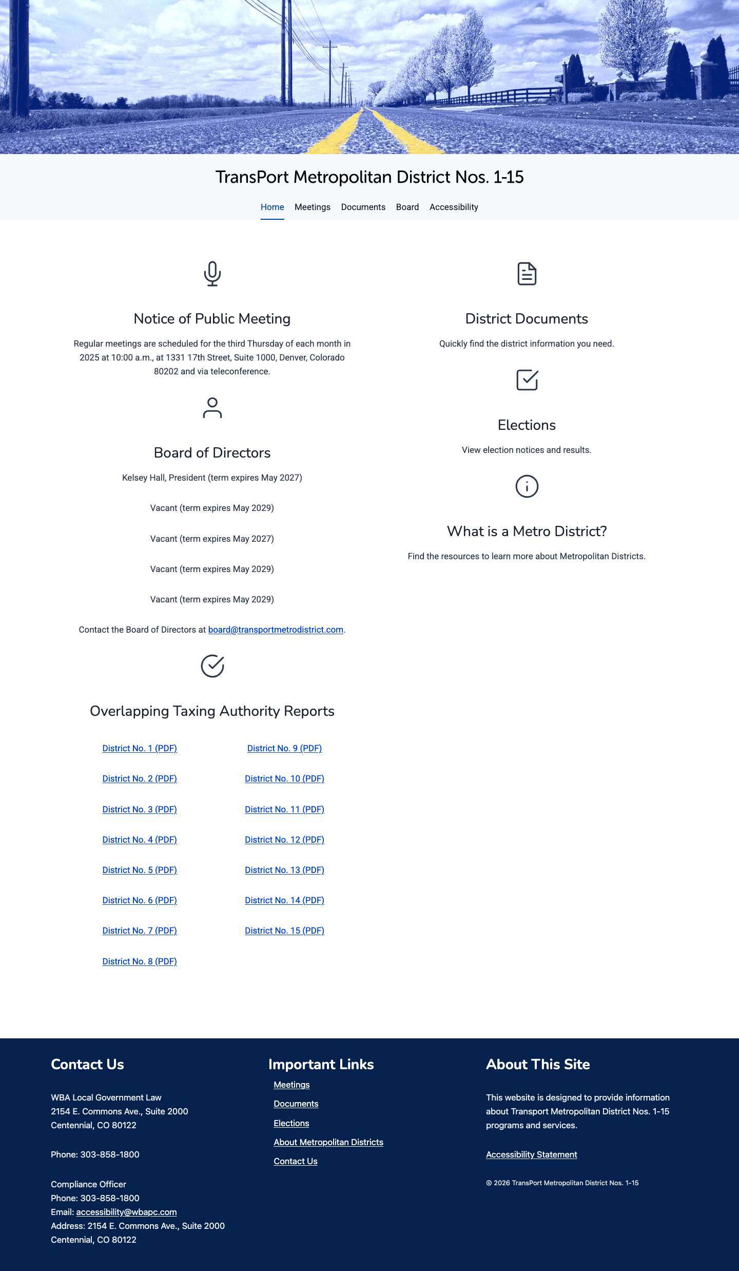 Transport Metropolitan District Nos. 1-15Toggle Menu - Full Screenshot