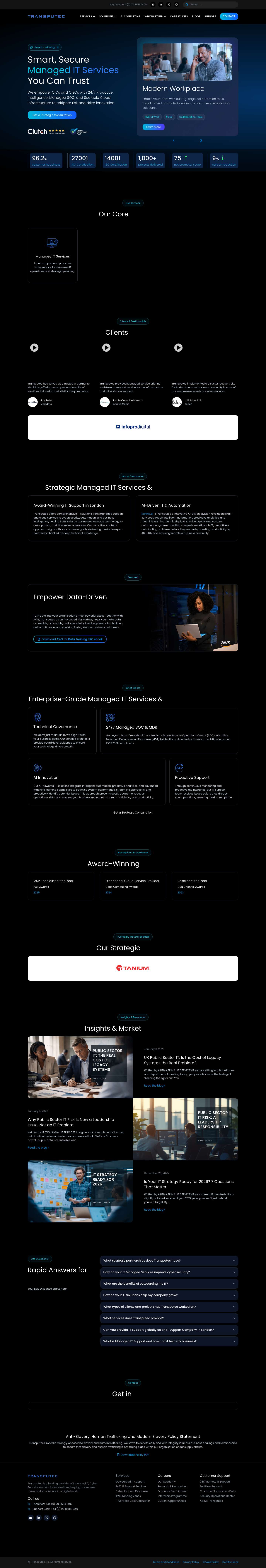 IT Services Provider | Managed IT Support London | Transputec - Full Screenshot