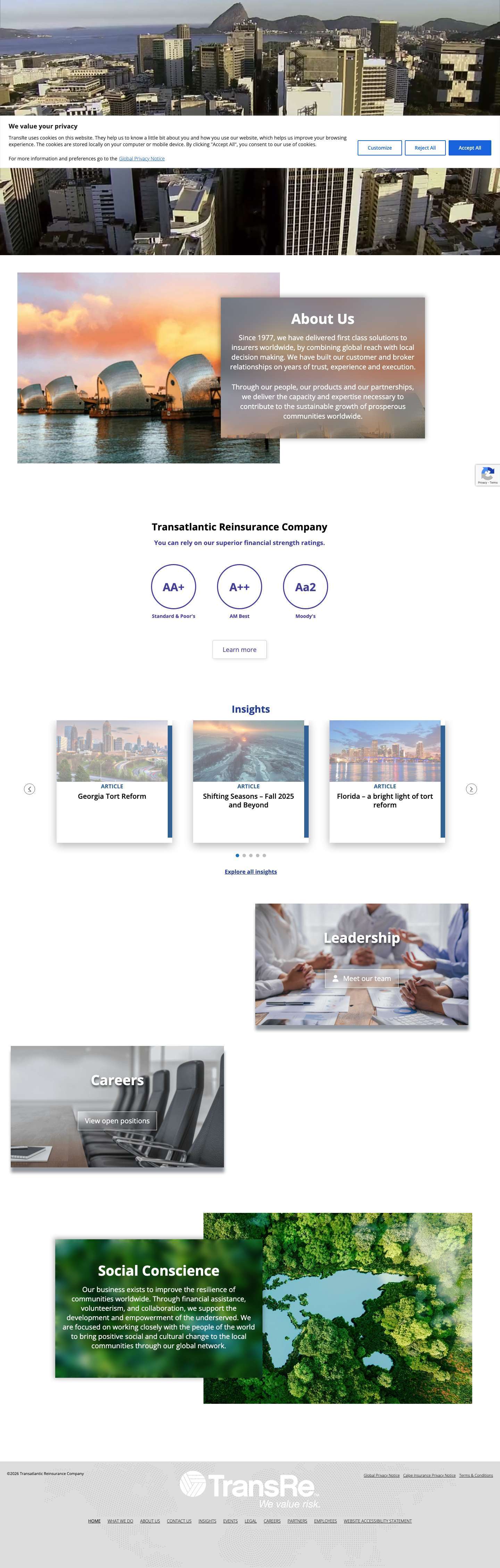 TransRe | We Value Risk - Full Screenshot