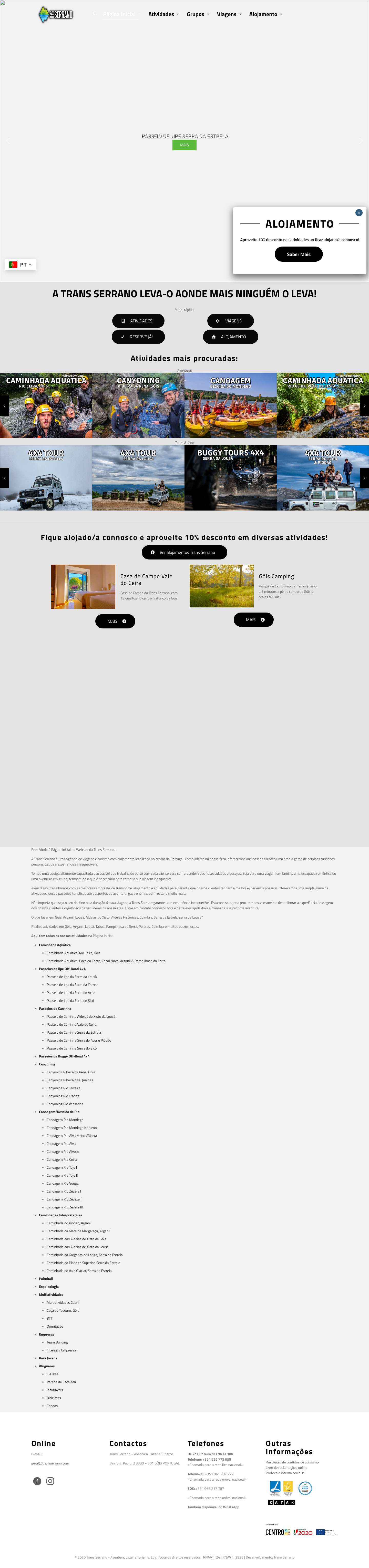 Página Inicial – Trans Serrano - Full Screenshot