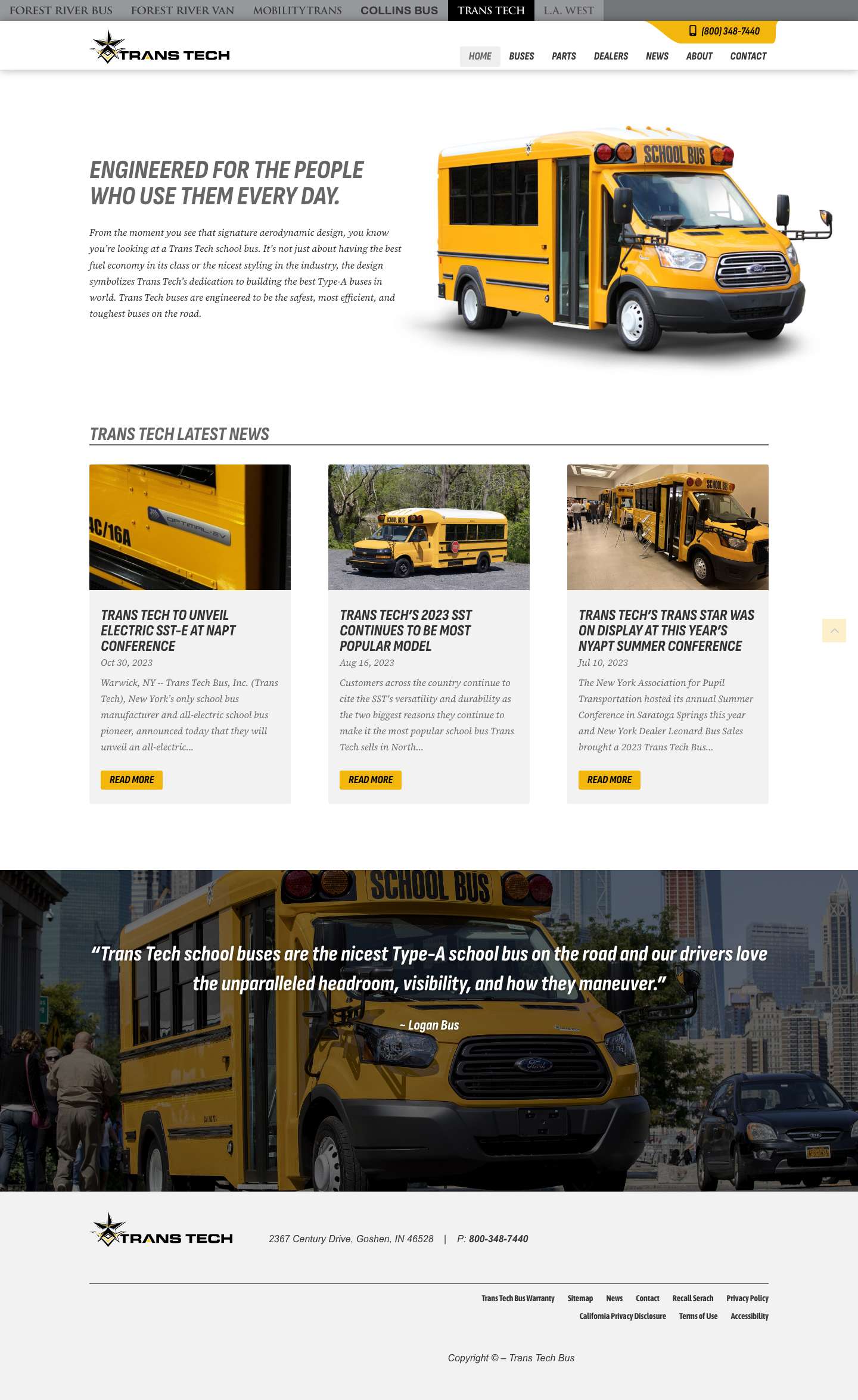 Home - Trans Tech Bus - Full Screenshot