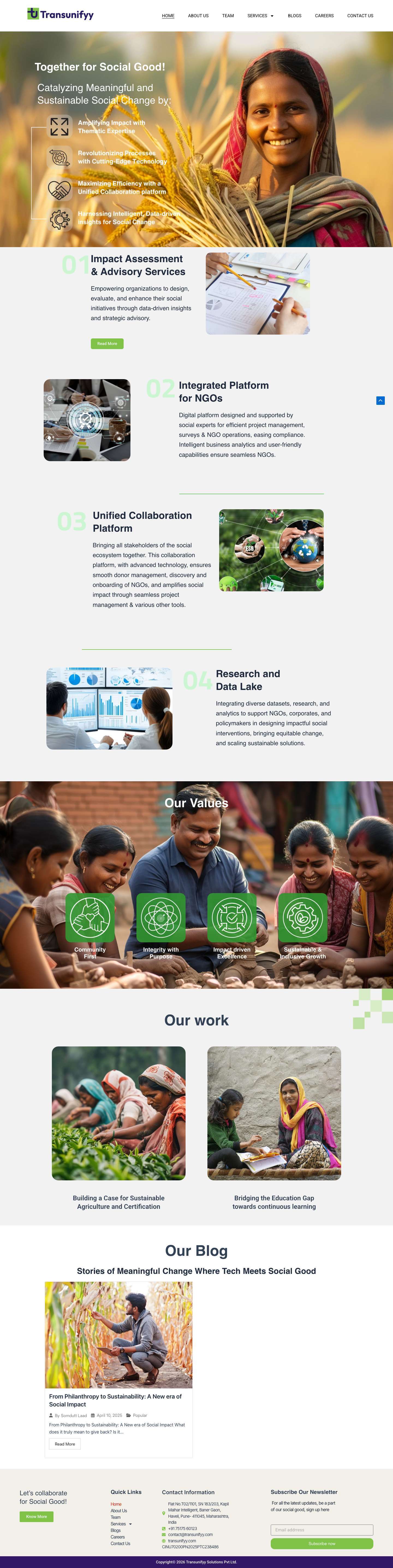 Transunifyy: Tech for Social Good - Full Screenshot