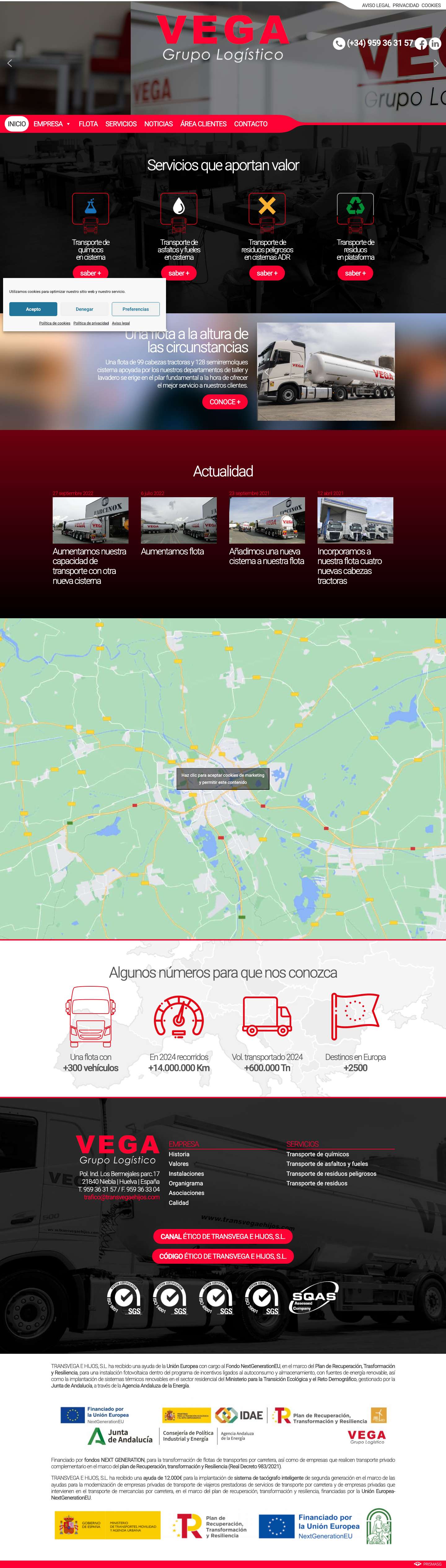 VEGA Grupo Logístico - Full Screenshot