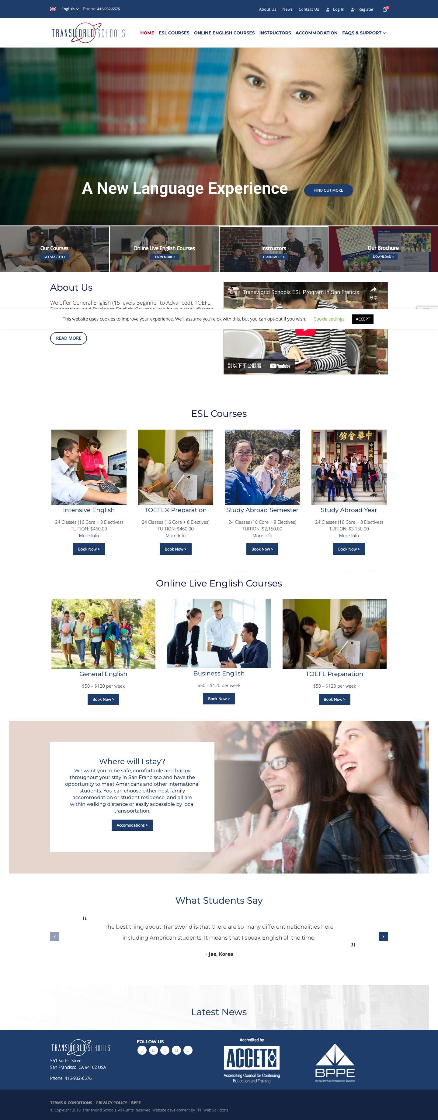 Home | Transworld Schools - Full Screenshot