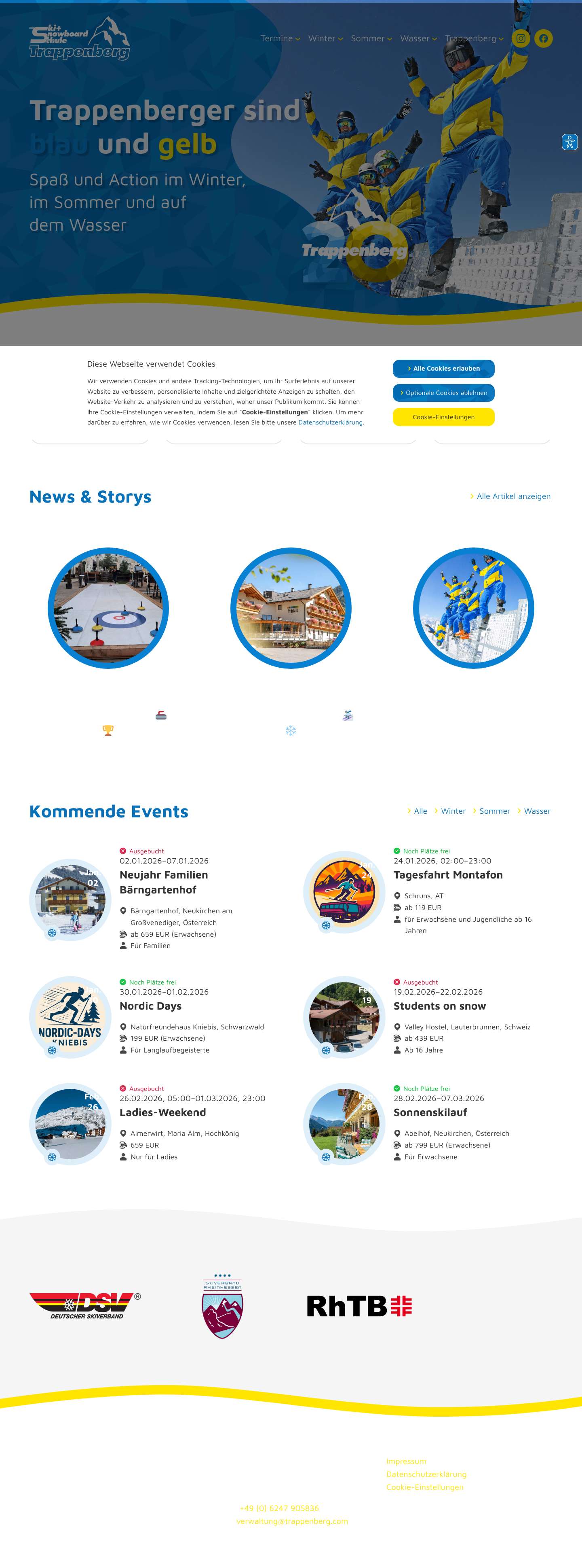 Ski- & Snowboardclub Trappenberg e.V. – Spaß und Action im Winter, im Sommer und auf dem Wasser - Full Screenshot