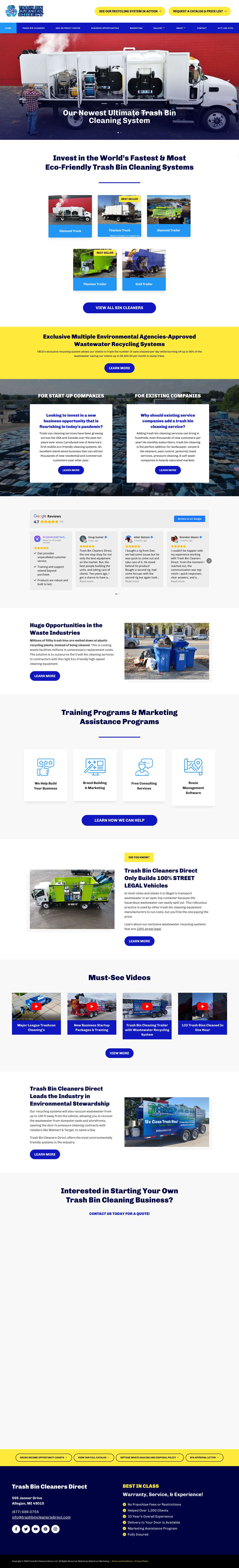 Trash Bin Cleaners Direct - The World’s Most Advanced Trash Bin Cleaning System - Full Screenshot