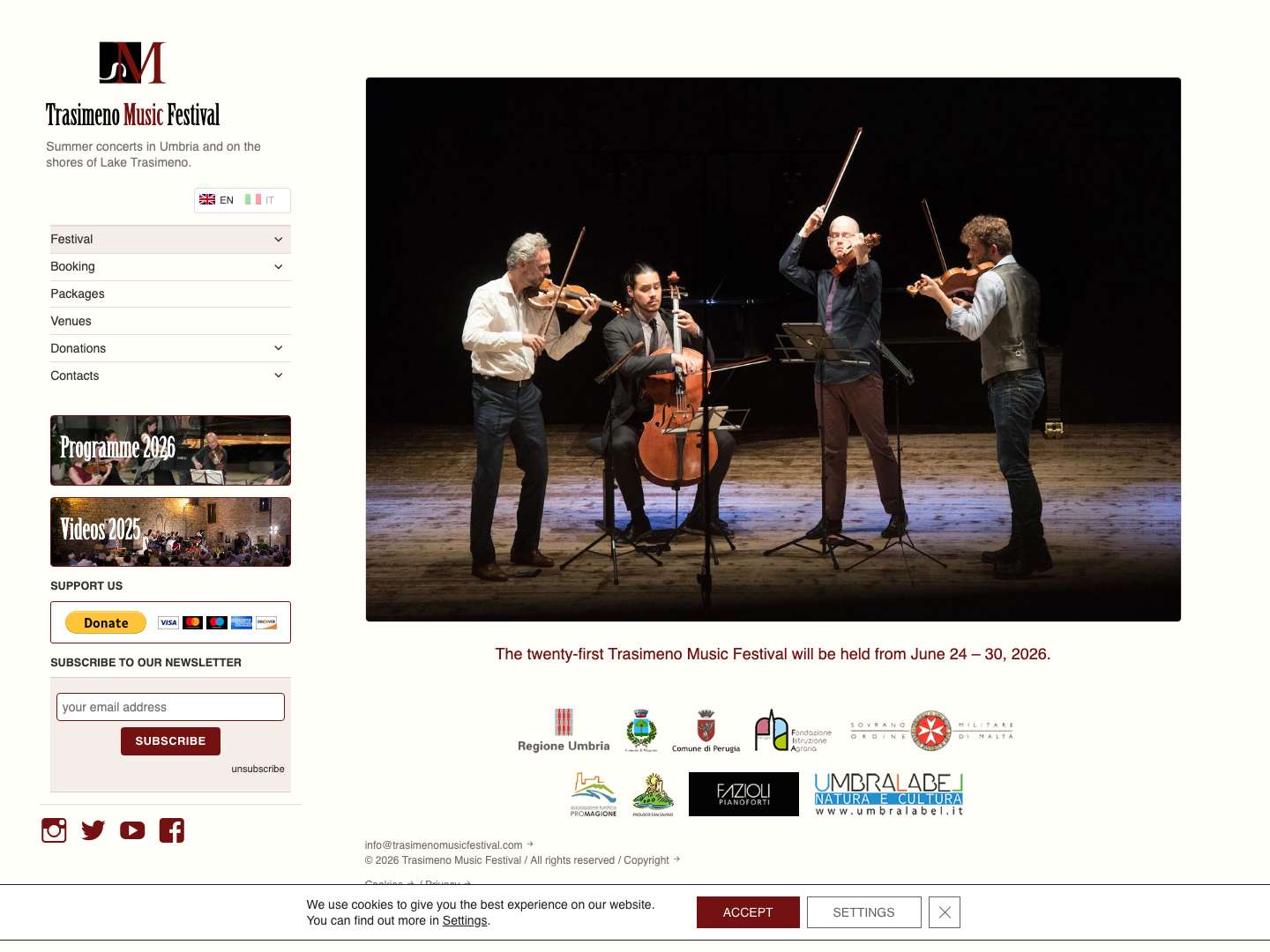Home - Trasimeno Music Festival - Full Screenshot