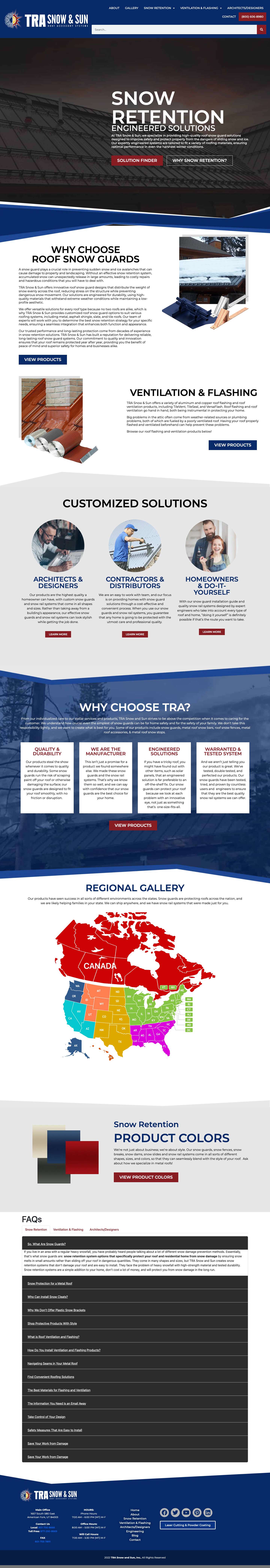 Roof Protection Snow Guard | TRA Snow & Sun - Full Screenshot