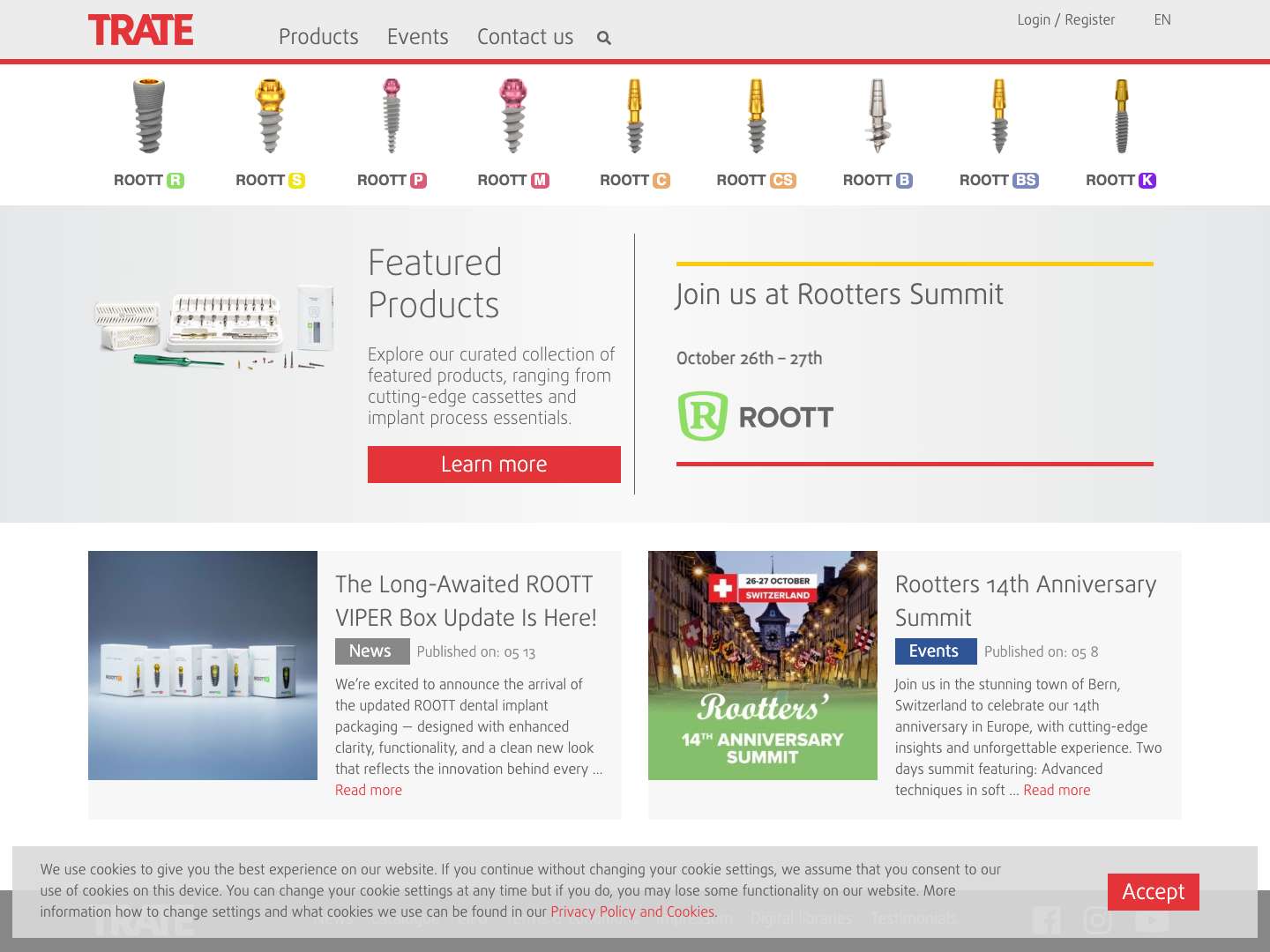 ROOTT Dental Implant System | TRATE Dental Implants - Full Screenshot
