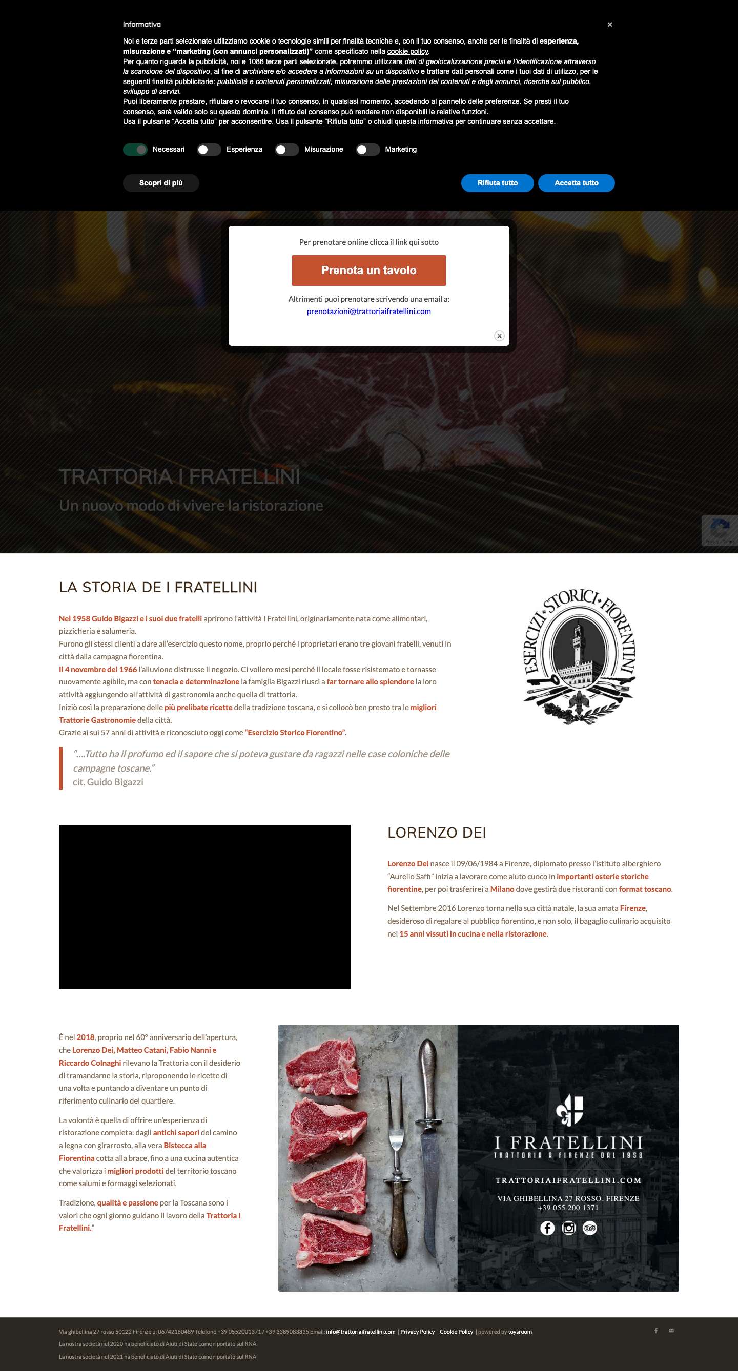 Trattoria I Fratellini a Firenze dal 1958PrecSuccPrecSucc - Full Screenshot