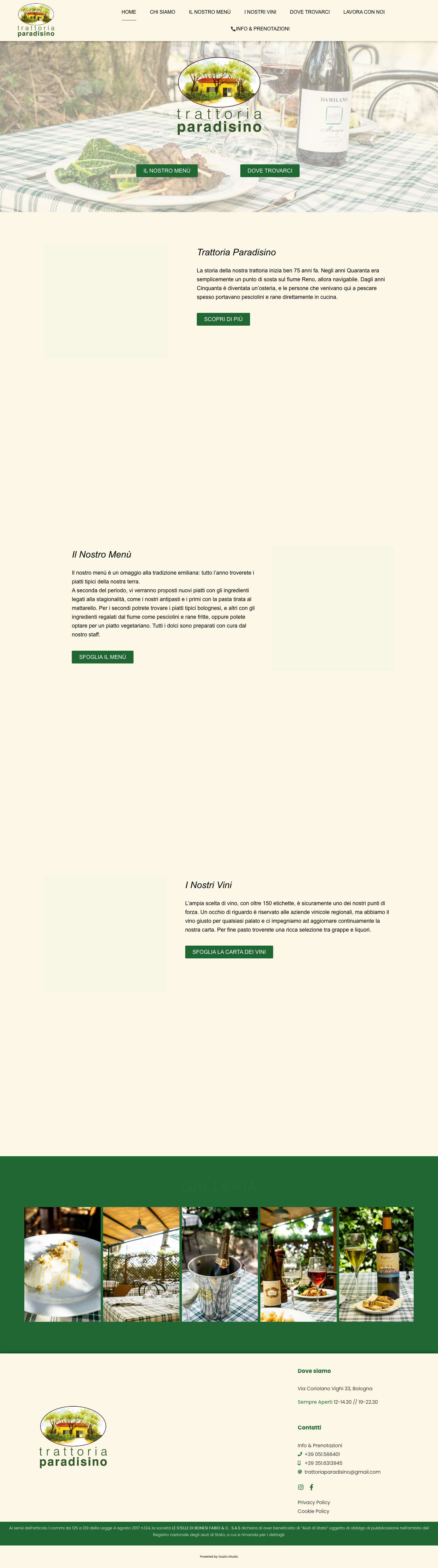 Trattoria Paradisino - Full Screenshot