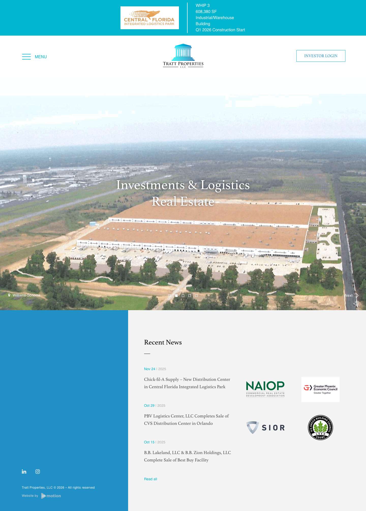 Tratt Properties | Investments & Logistics Real Estate - Full Screenshot