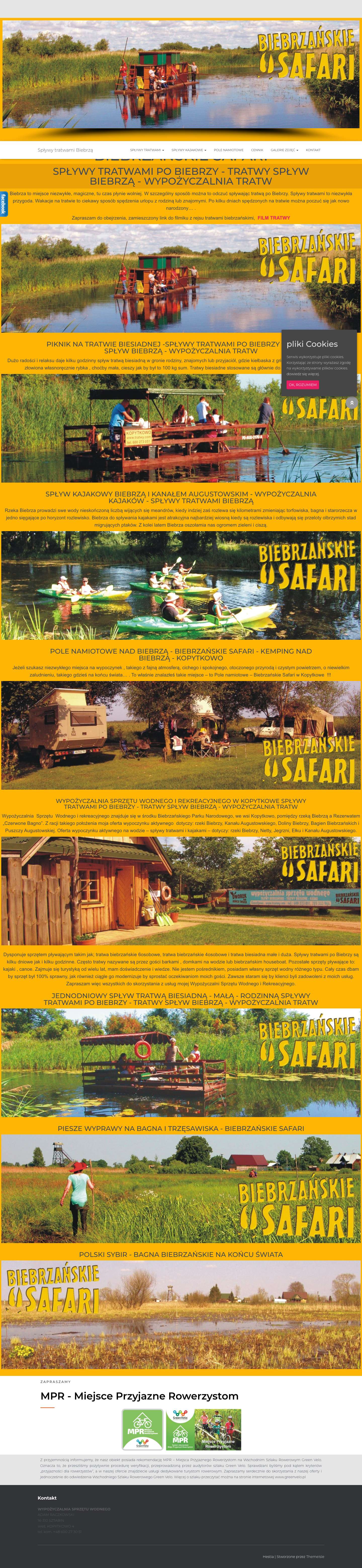 Spływy tratwami Biebrzą wypożyczalnia tratw nocleg na tratwie - Full Screenshot