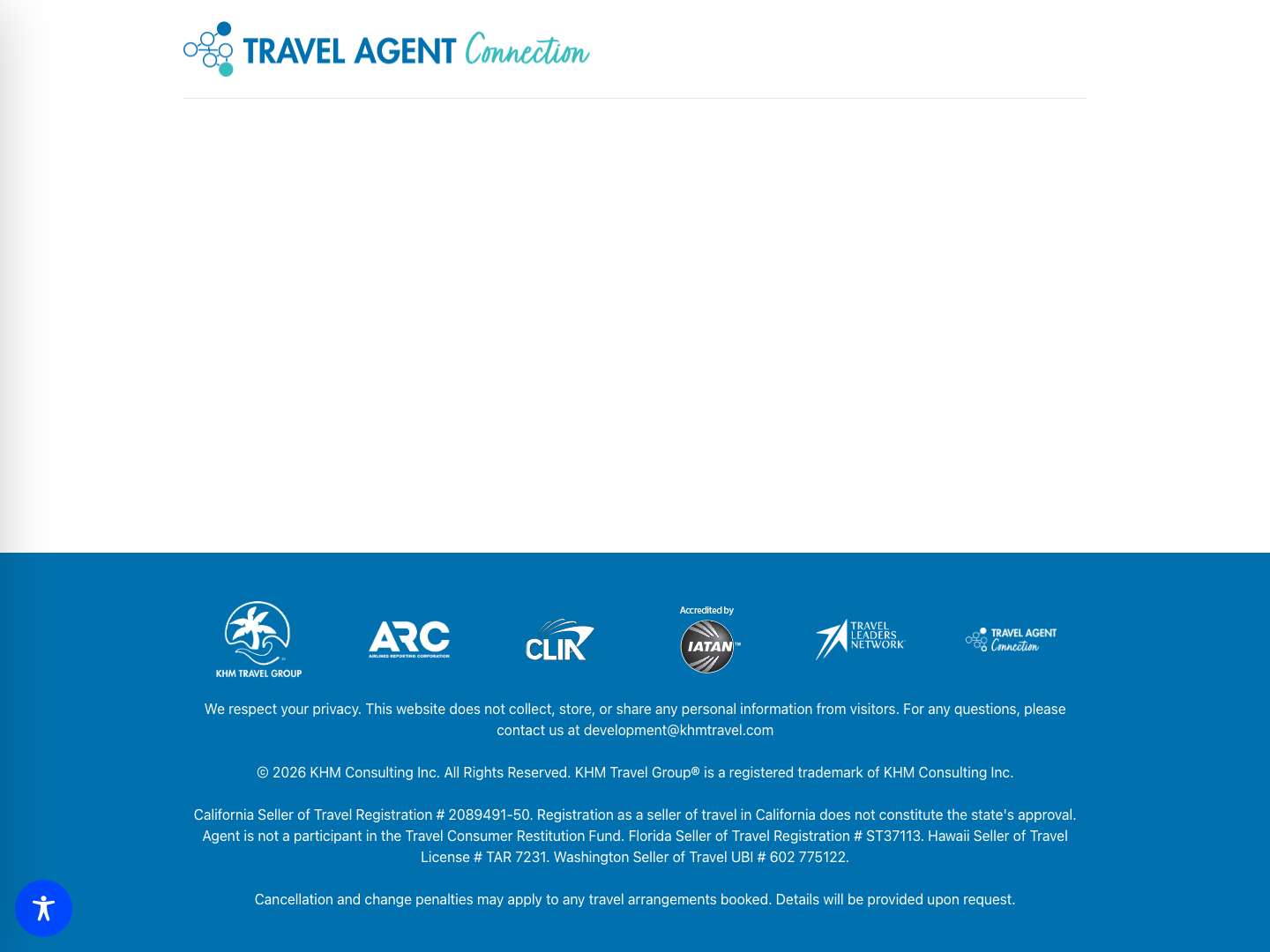 Travel Agent Connection – Get connected with your travel agent professional - Full Screenshot