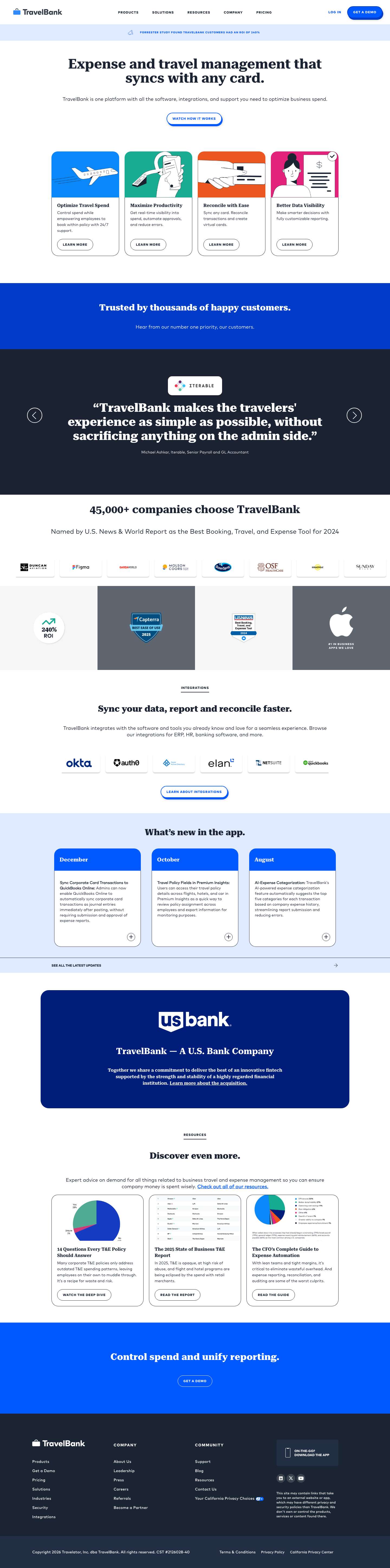 TravelBank | Corporate Travel Management & Expenses for Your TeamTravelbank LogoLinkedinTwitterYoutube - Full Screenshot