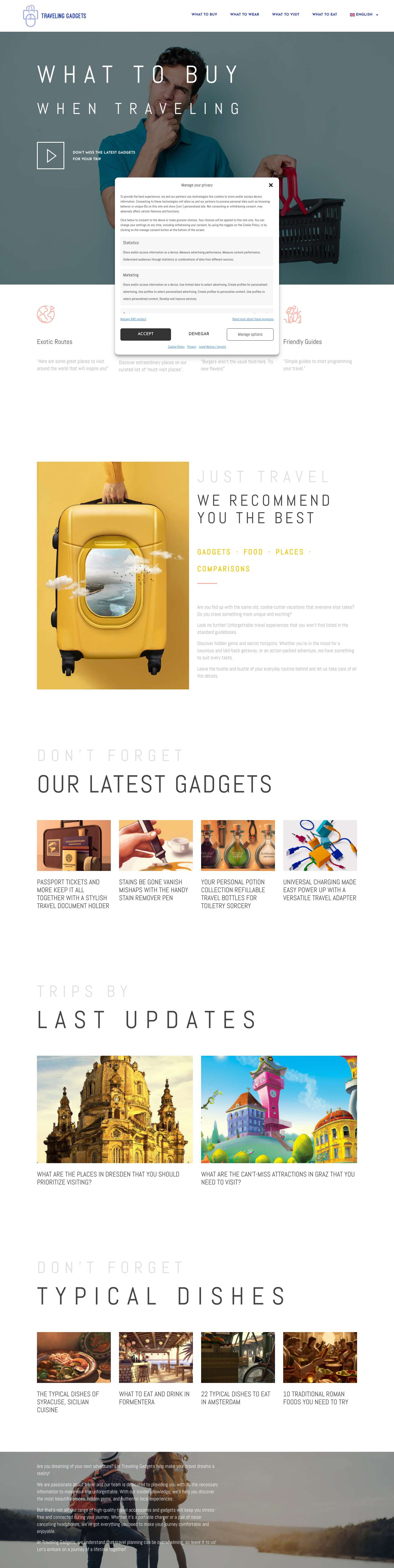 Traveling Gadgets: start your travel with knowledge - Full Screenshot