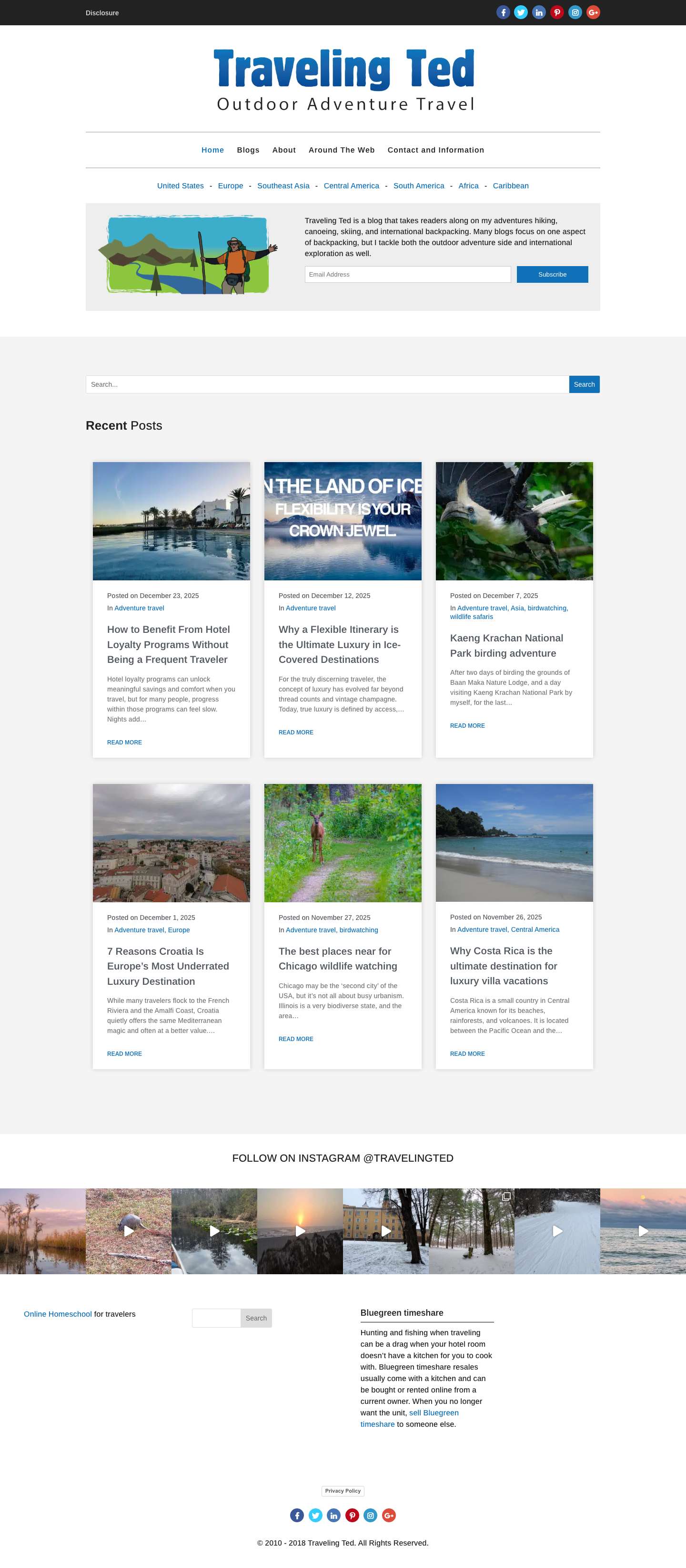 Traveling Ted | The very best in outdoor adventure travel - - Full Screenshot