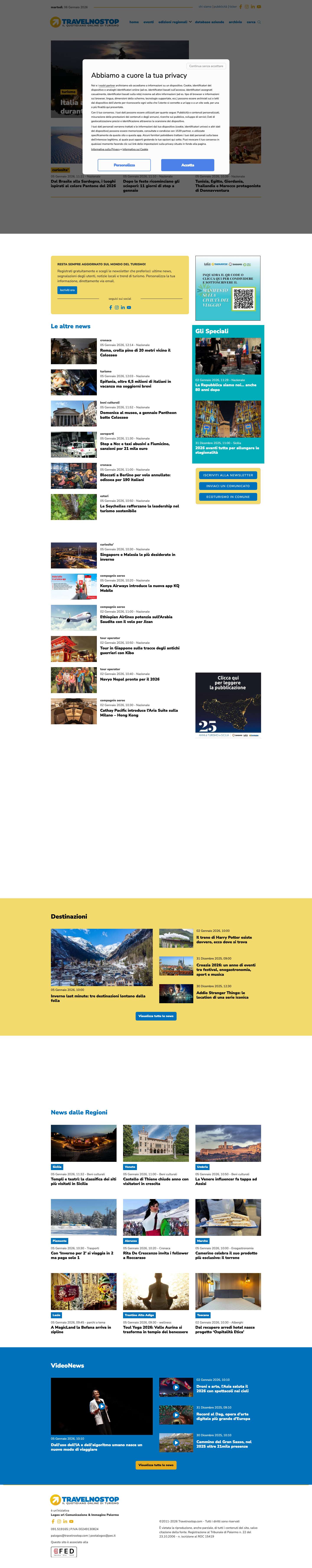 Travelnostop - il giornale del travelling italiano - Full Screenshot