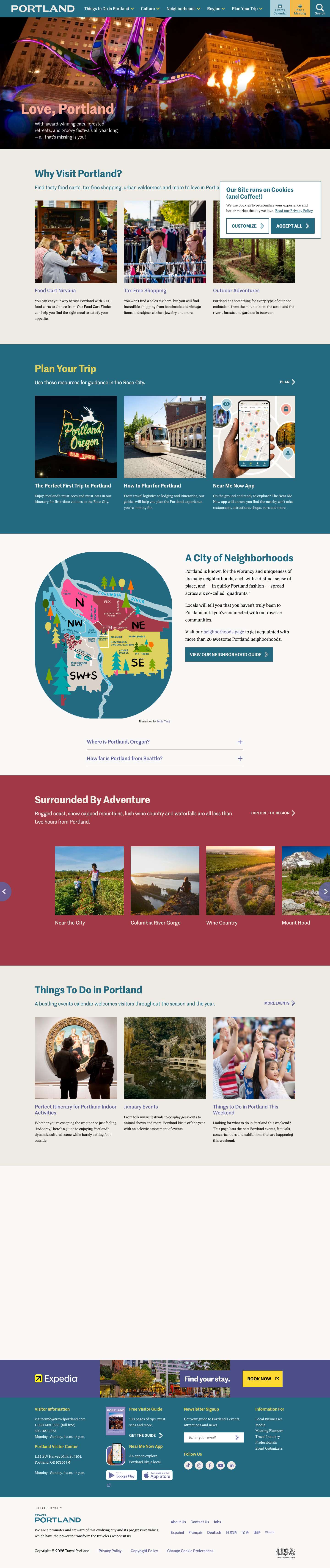 Portland, Oregon - The Official City Guide - Full Screenshot