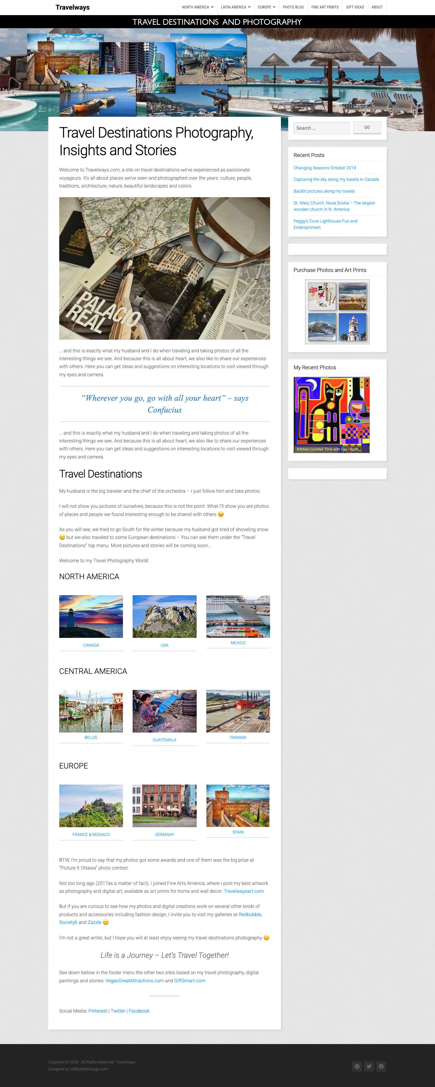 Travel Destinations Photography and Stories- Travelways.com - Full Screenshot