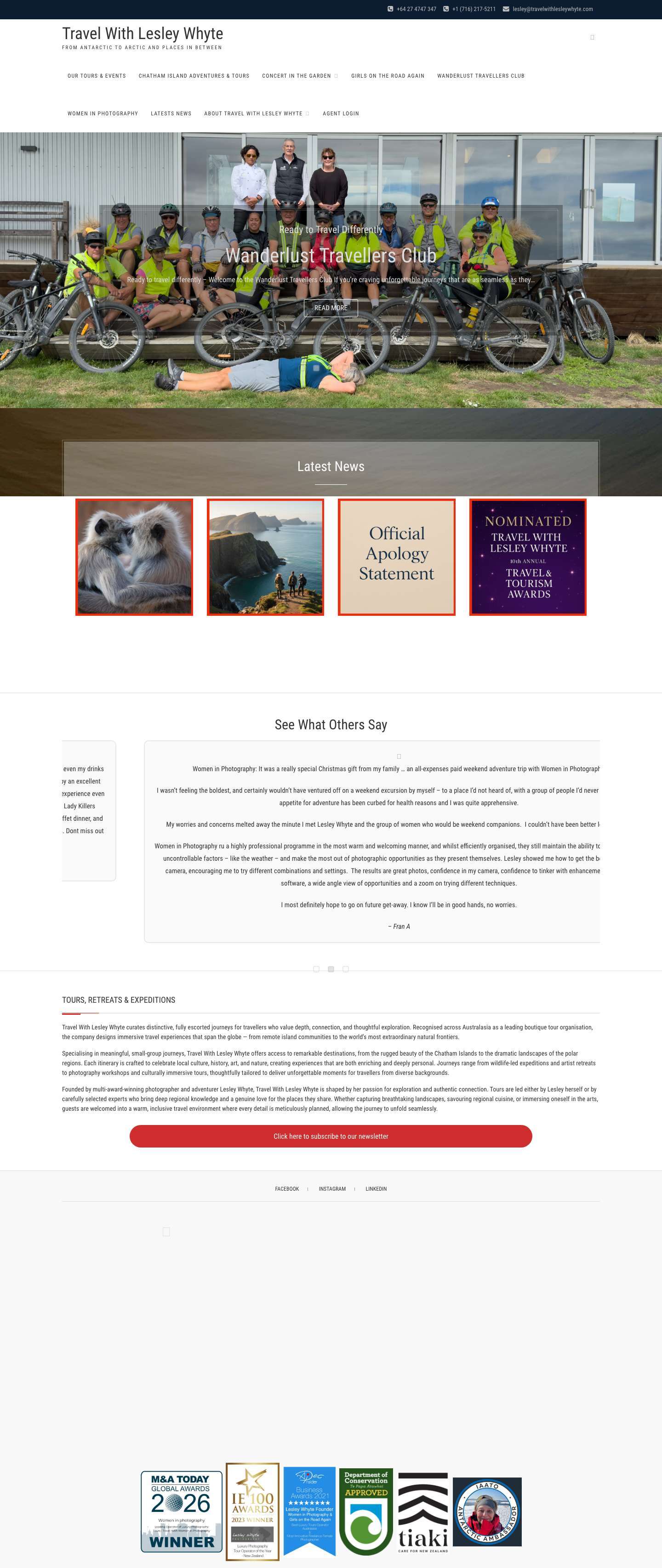 Home - Travel With Lesley Whyte - Full Screenshot