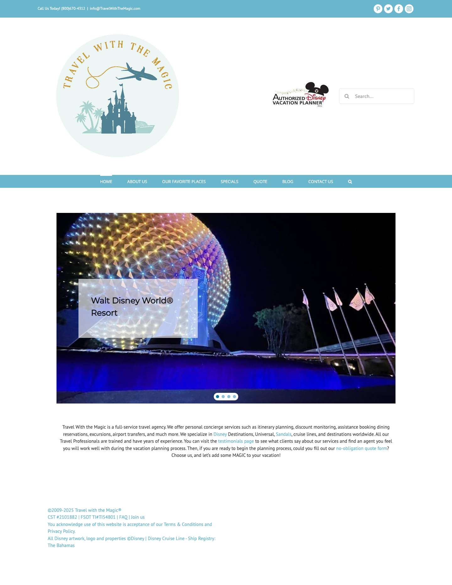 - Travel With The Magic | Travel Agent | Disney Vacations - Full Screenshot