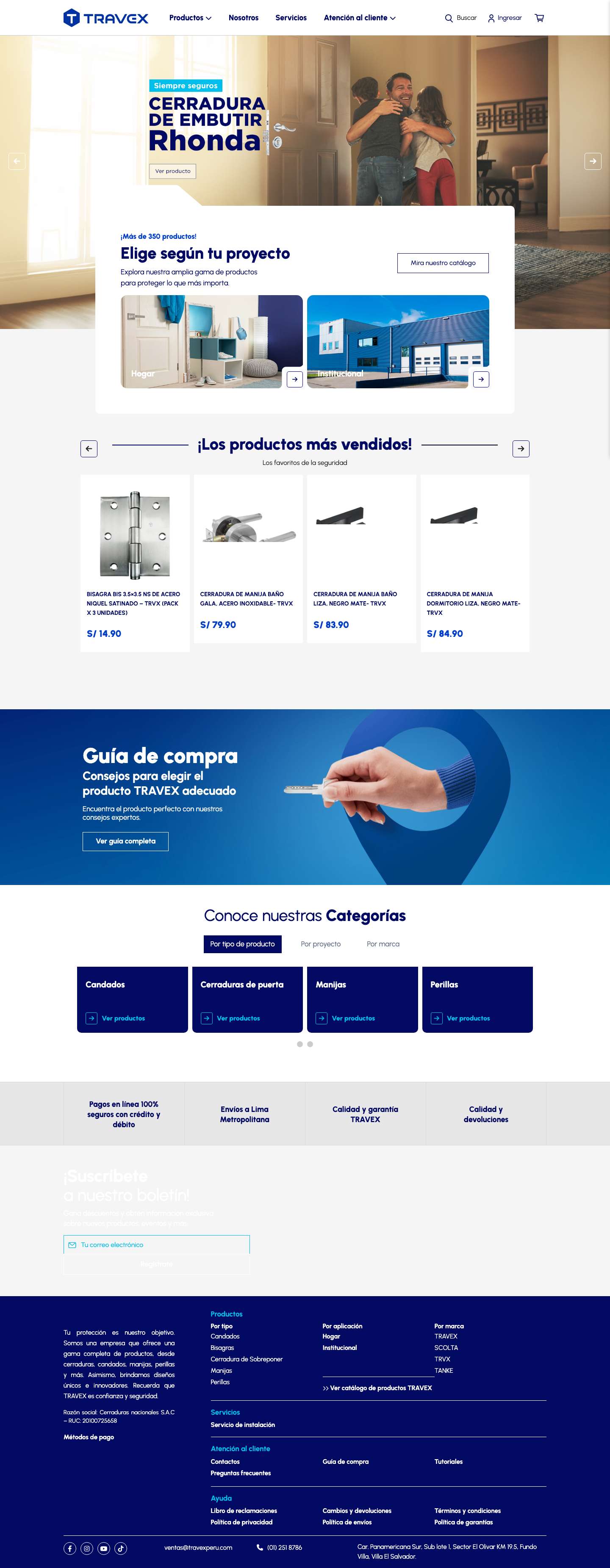 TRAVEX - Cerraduras y Candados Peruanos - Full Screenshot