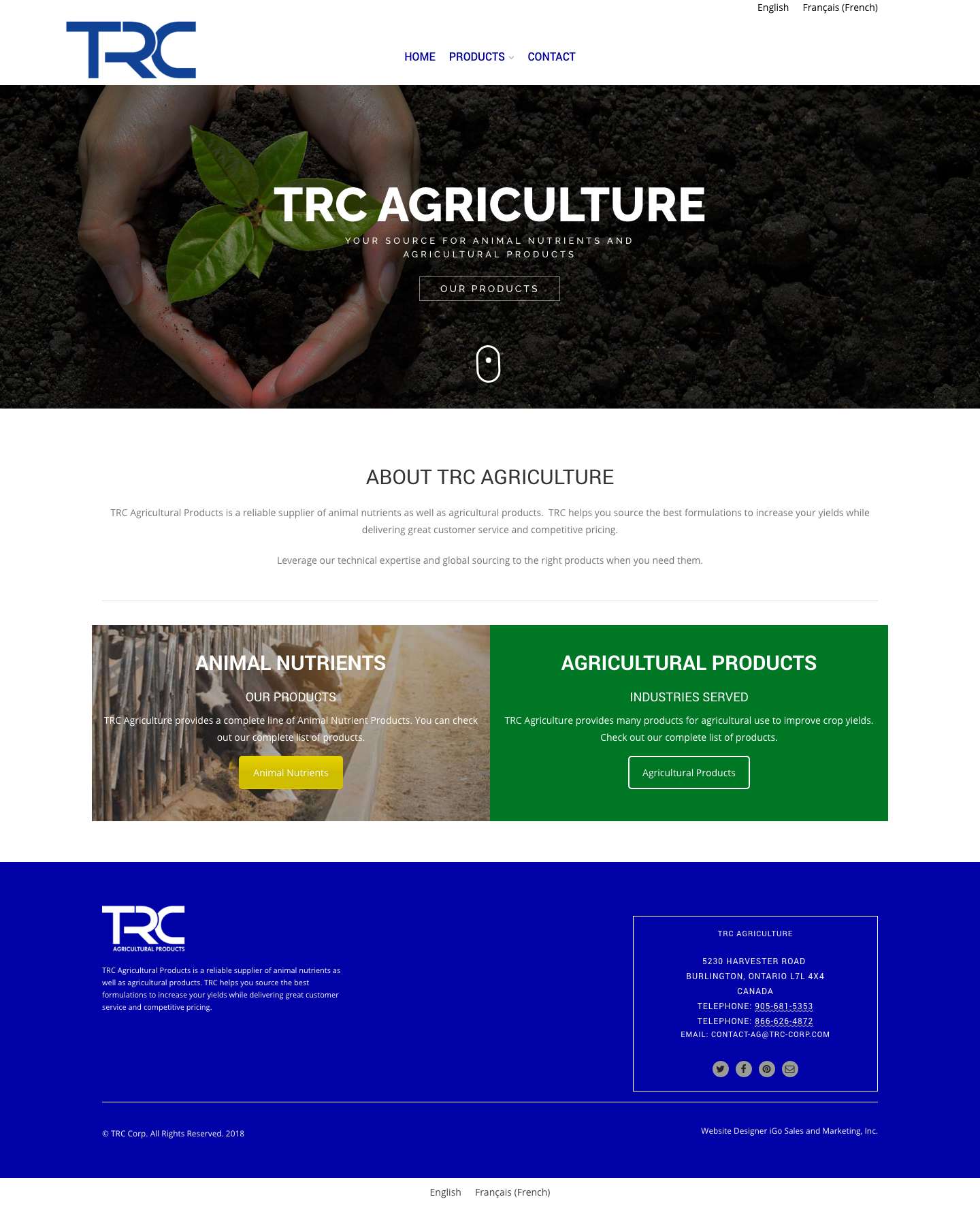 TRC Agricultural Products - TRC Agriculture - Full Screenshot