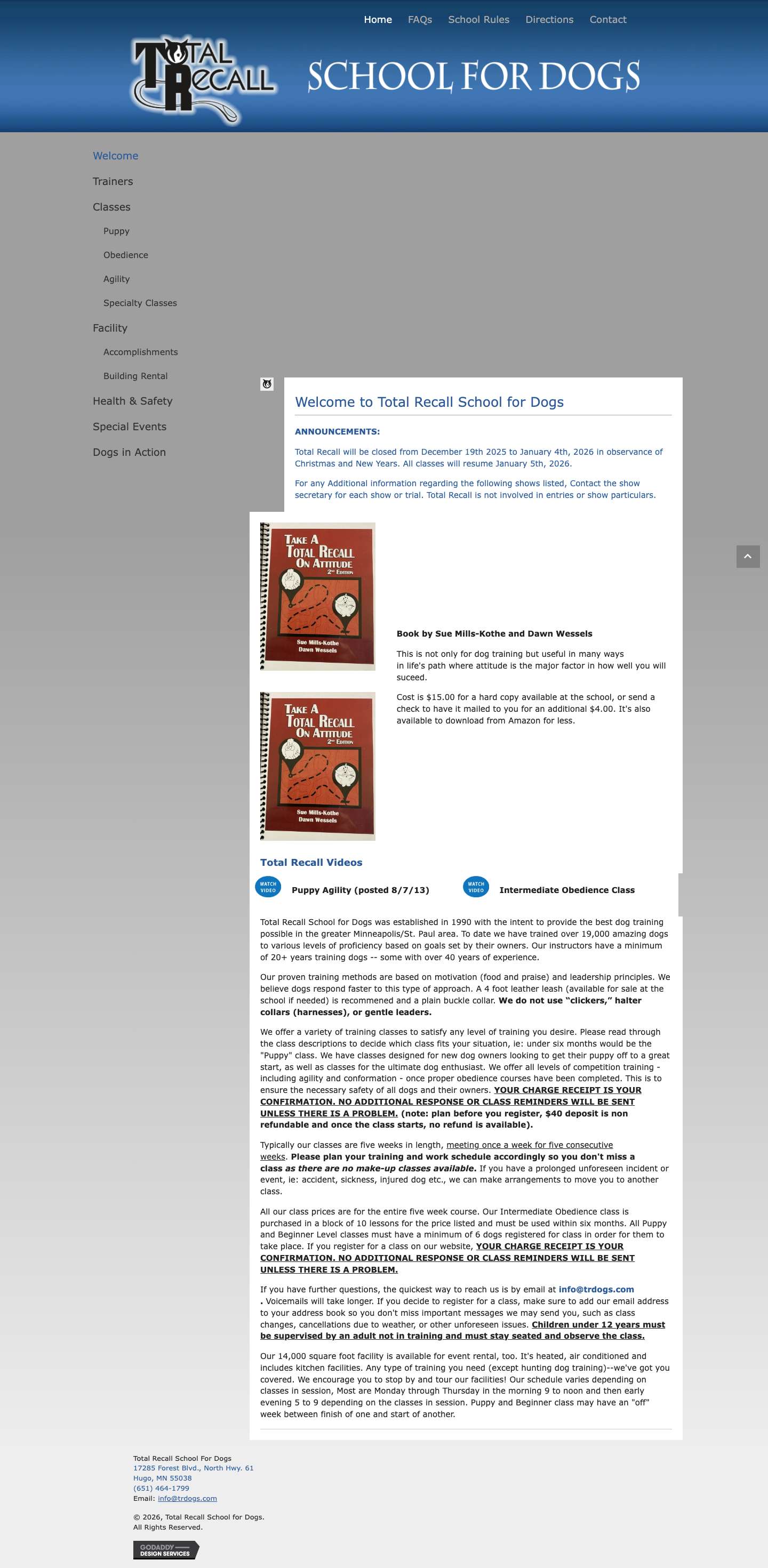 Dog Training - Total Recall School for Dogs - Full Screenshot