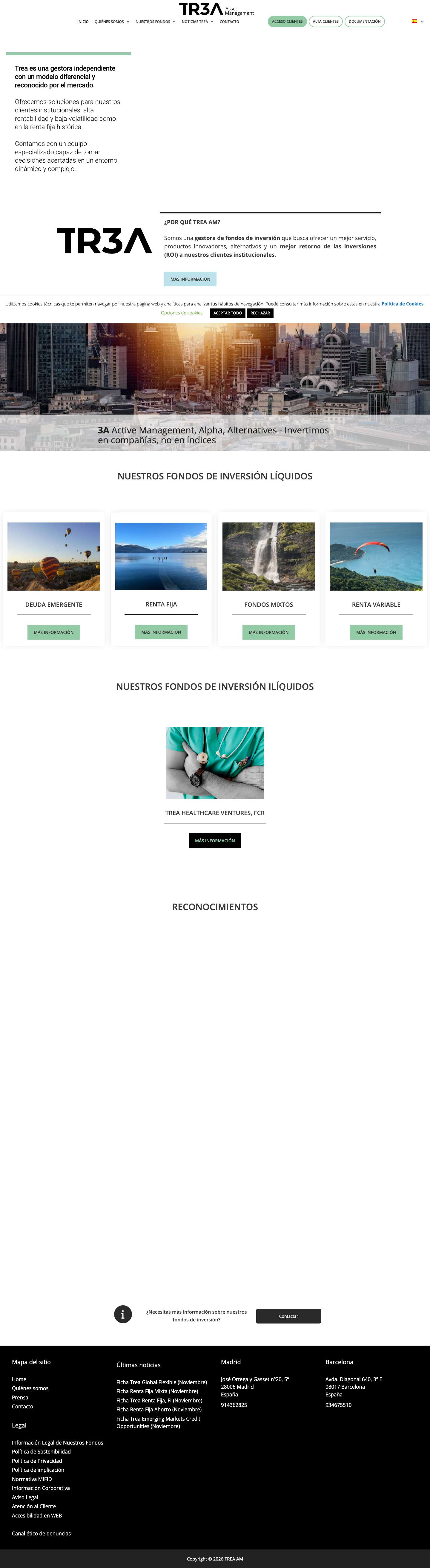 Gestora de Fondos de Inversión | TREA AM - Invierte en positivo - Full Screenshot