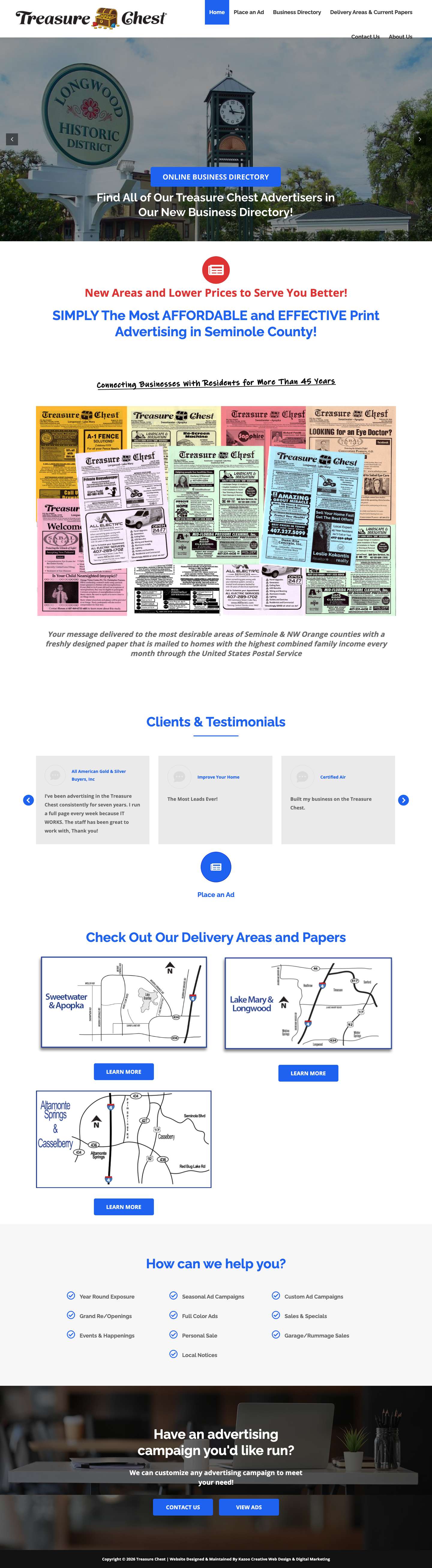 Treasure Chest – Simple, Affordable, Effective Local Advertising to Seminole County - Full Screenshot