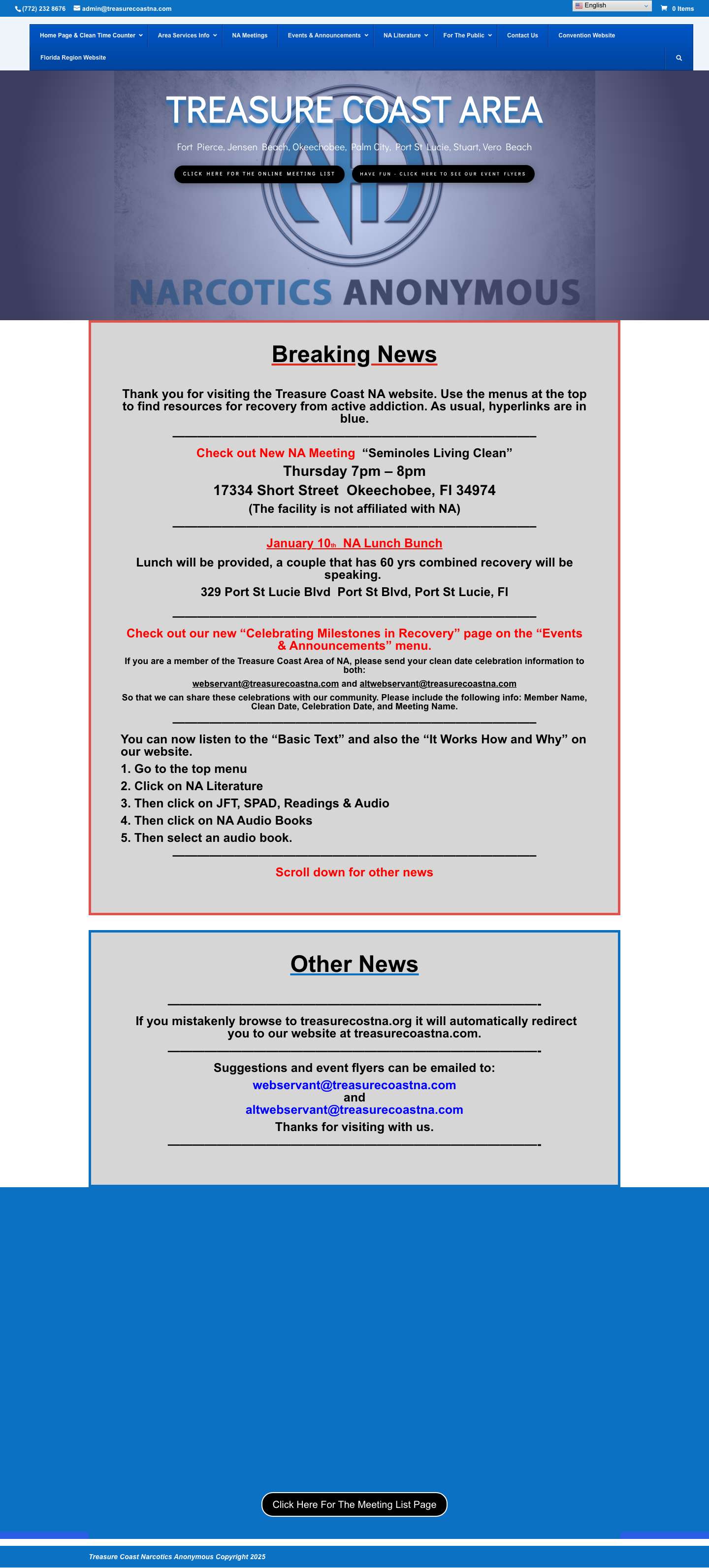 Home - Treasure Coast NA - Full Screenshot