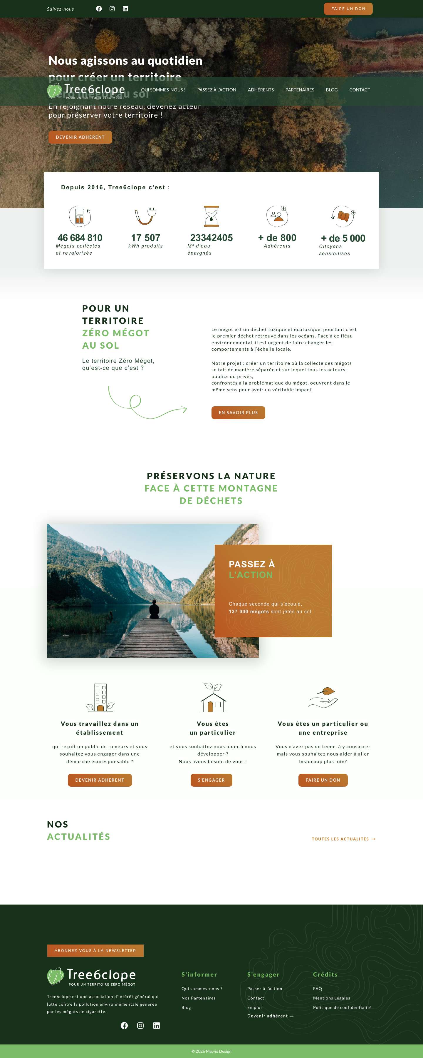 Tree6clope - Accueil - Pour un territoire Zéro mégot - Full Screenshot