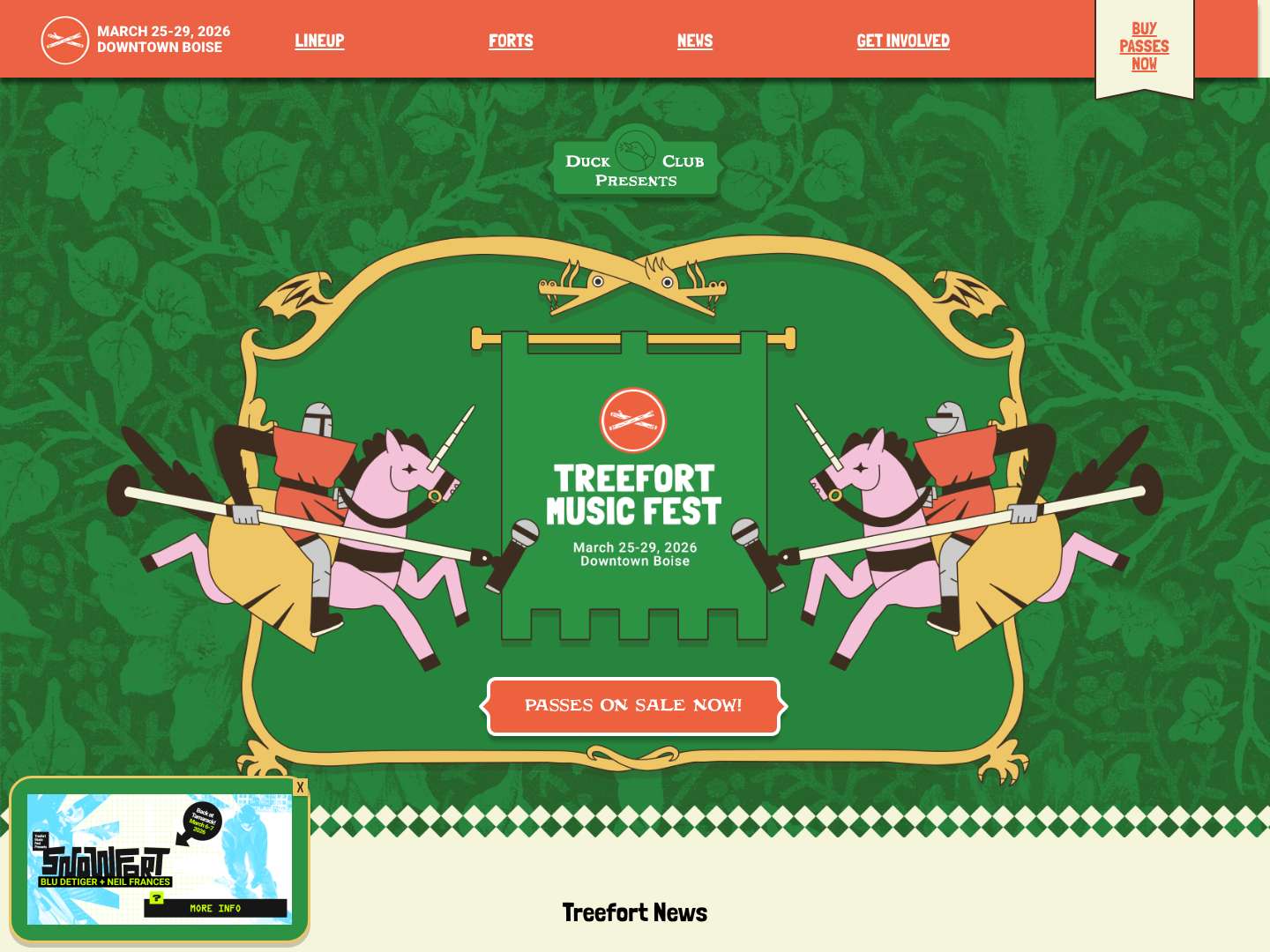 Treefort Music Fest | March 25 - 29, 2026 | Boise, ID - Full Screenshot