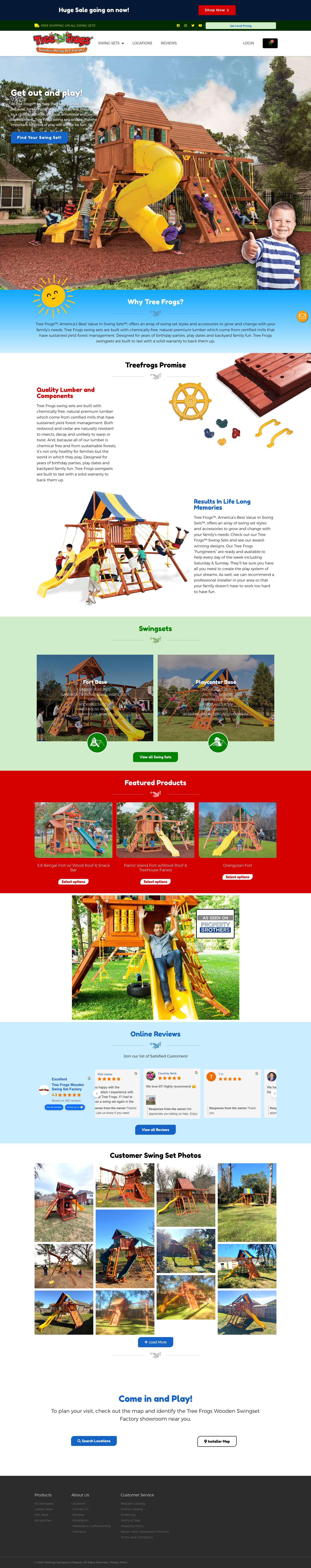 Home - Treefrogs Swingsets - Full Screenshot